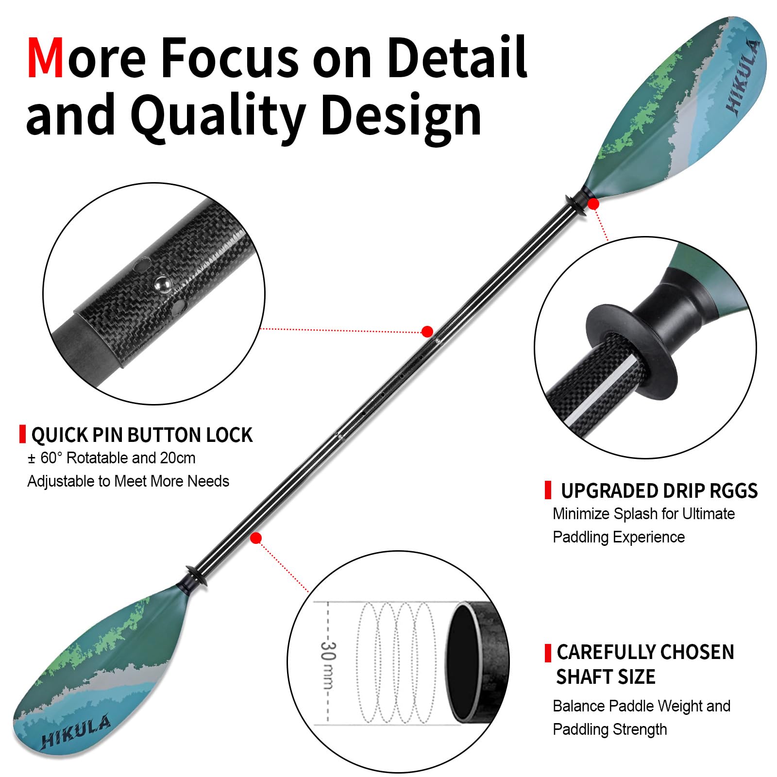 Premium Adjustable Carbon Fiber Kayak Paddle with PP Blade - 220-250cm Floating Lightweight Oar for Kayaking, Canoeing & Water Sports | Ideal for Touring, Fishing & Recreational Paddling