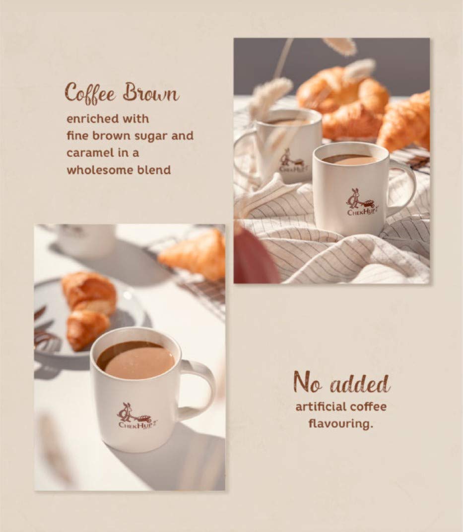 Chek Hup 3-in-1 White Coffee with Brown Sugar - 8 Sachets per Pack (2 Packs) - Premium Malaysian Instant Coffee for Office, Travel & Home Brewing