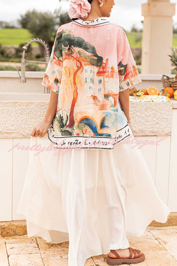 Stylish Short Sleeve Casual Shirt with Unique Print for Men - Perfect for Vacation, Beach Outings & Summer Travel