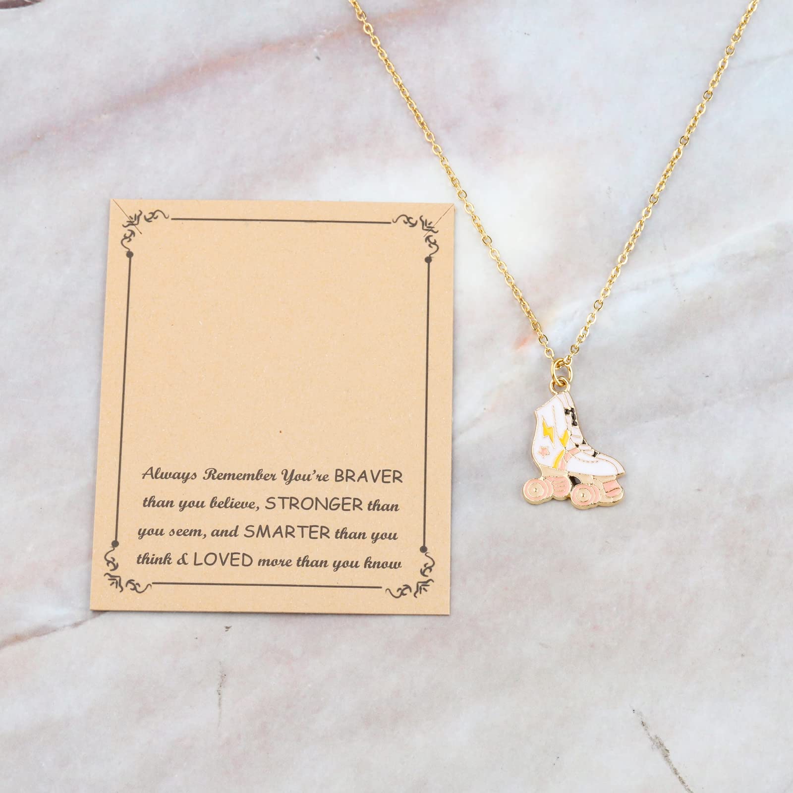 FUSTMW Roller Skate Necklace Pendant - Stainless Steel Jewelry Gift for Roller Skating Lovers - Perfect for Birthdays, Anniversaries & Skating Events
