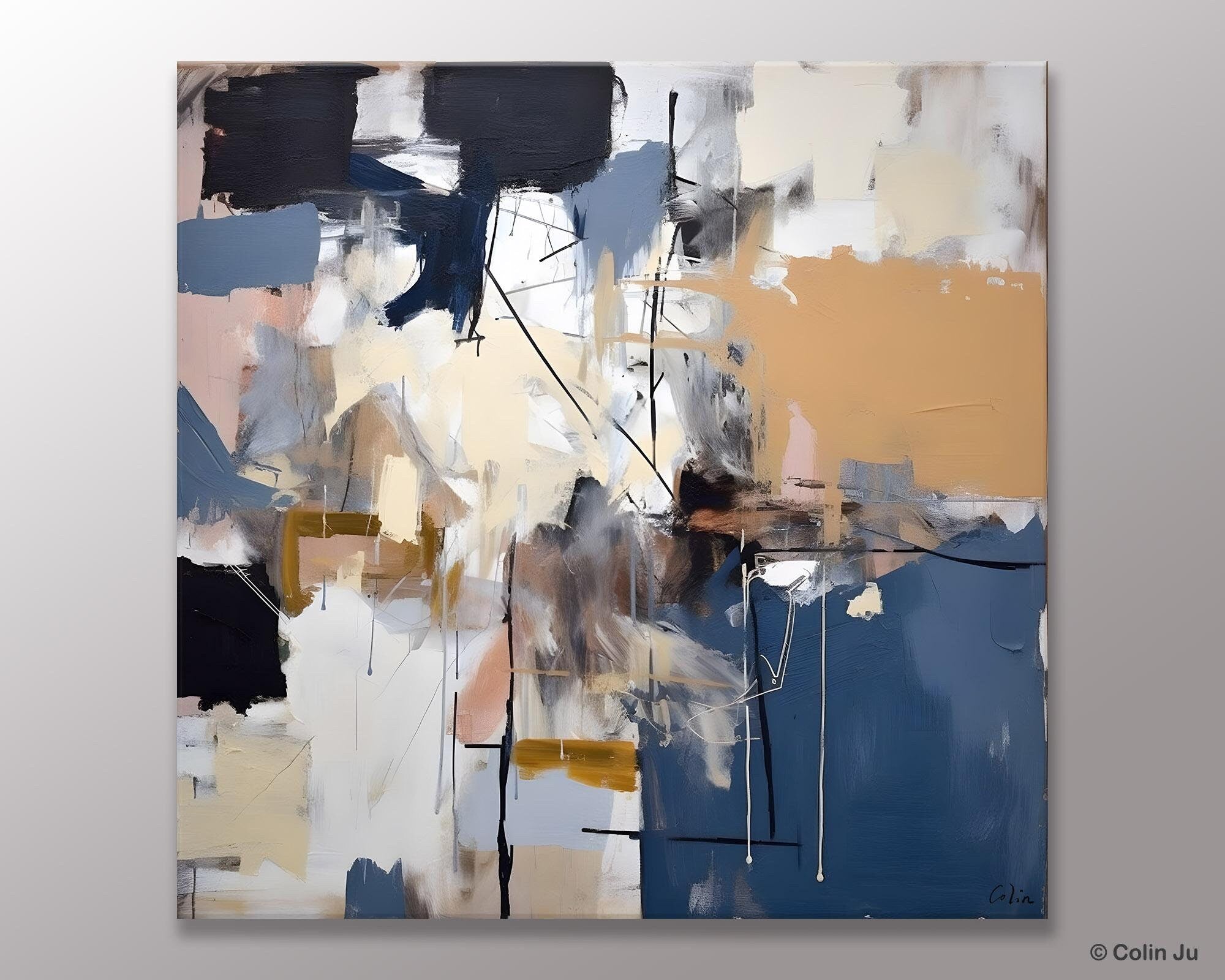 Extra Large Canvas Paintings for Living Room Wall Decor | Original Modern Abstract Artwork | Handmade Wall Art for Home & Office | Perfect for Modern Interior Design & Gift Giving