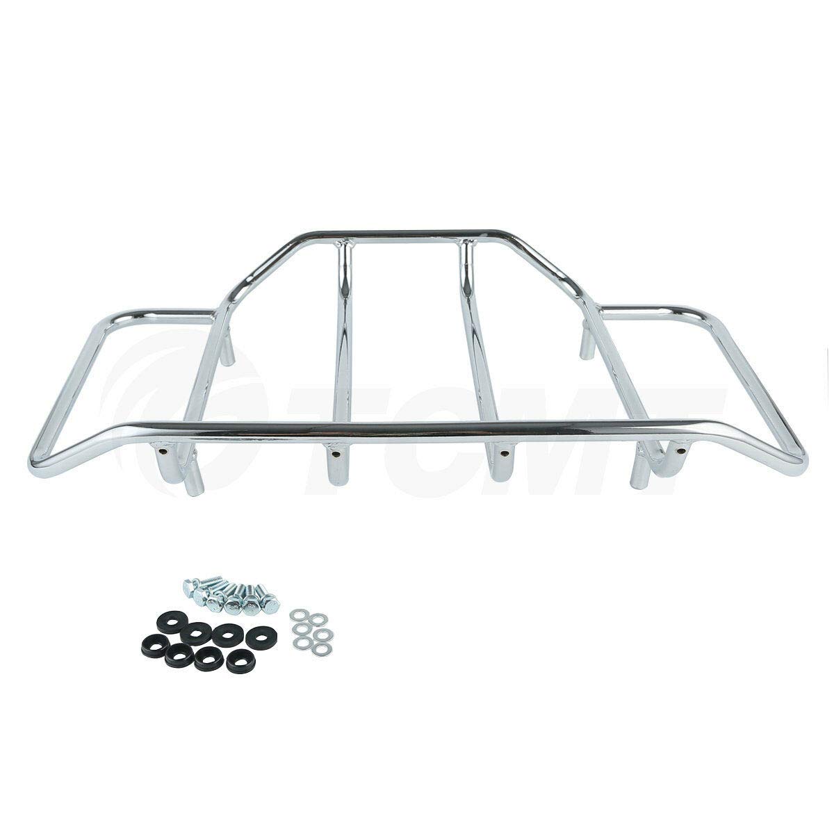 TCMT King Pack Black Luggage Rack with Trunk Backrest & Taillight for Harley Touring Models 2014-2023 - Enhance Your Ride with Rear Speakers for Road King, Road Glide, Street Glide & Electra Glide - Perfect for Long-Distance Touring and Custom Upgrades