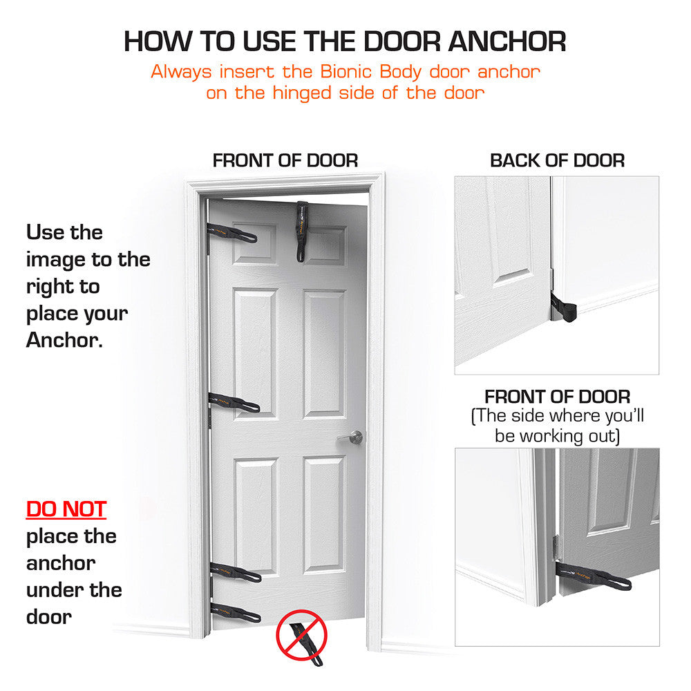 Bionic Body BBDA 010 Door Anchor - Heavy Duty Resistance Band Door Anchor for Home Gym Workouts - Perfect for Strength Training, Yoga, and Physical Therapy Exercises
