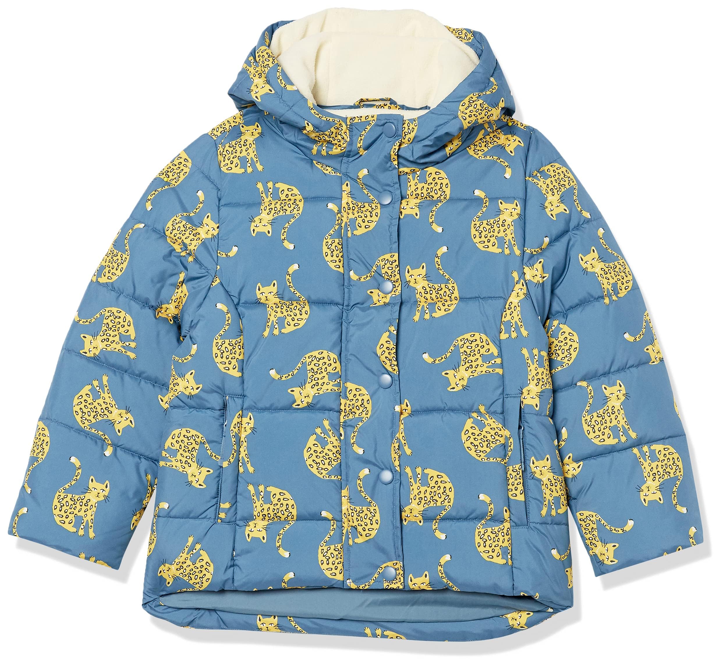 Amazon Essentials Girls & Toddlers' Heavyweight Hooded Puffer Jacket - Warm Winter Coat for Kids Outdoor Play, School & Snow Activities