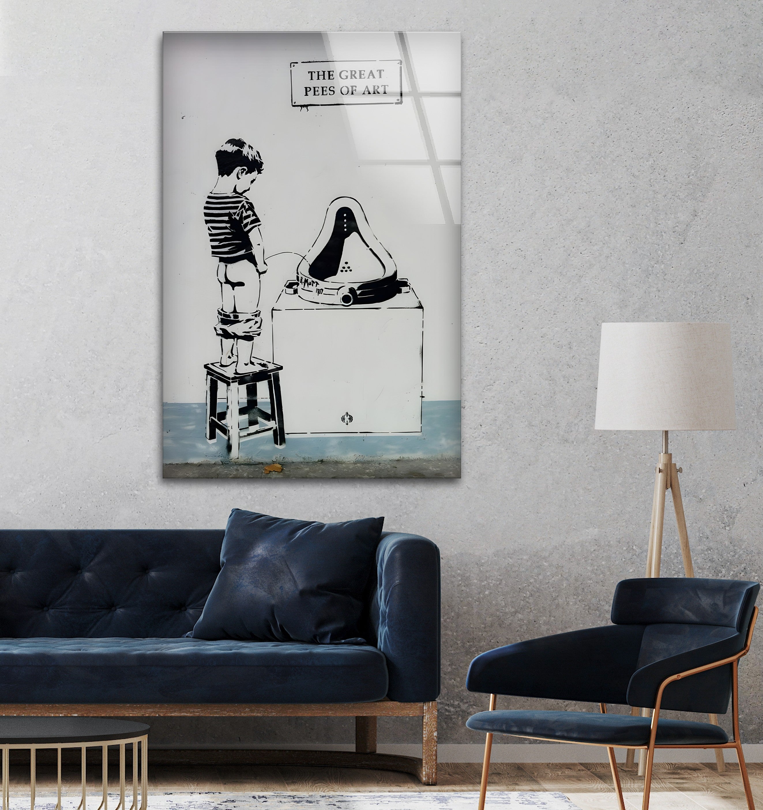 Banksy Inspired Street Art Canvas - Black & White Urban Wall Decor for Living Room, Bedroom & Office | Modern Graffiti Art Print