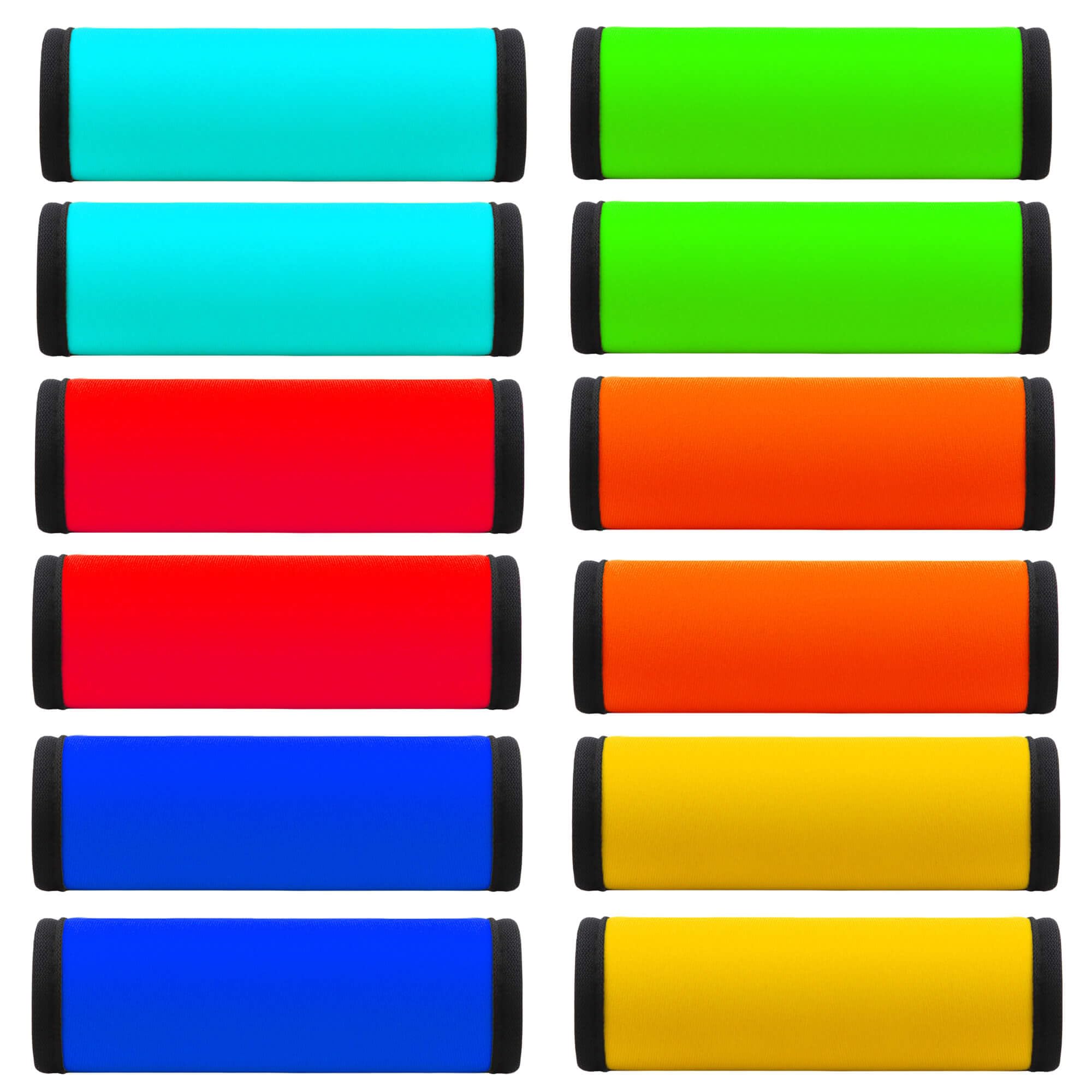 12 Pack Neoprene Luggage Handle Wraps - Durable Suitcase Handle Covers & Grips for Carry-On Bags, Travel Accessories (Mixed Colors) - Perfect for Air Travel, Commuting, and Business Trips