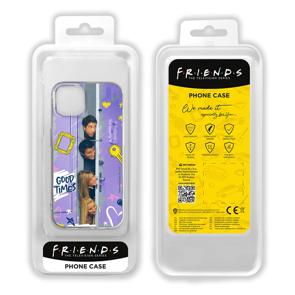 ERT GROUP Official Licensed Friends Pattern iPhone 14 Case - Shockproof TPU Phone Cover with Perfect Fit | Great for Daily Use, Travel & Gift Giving