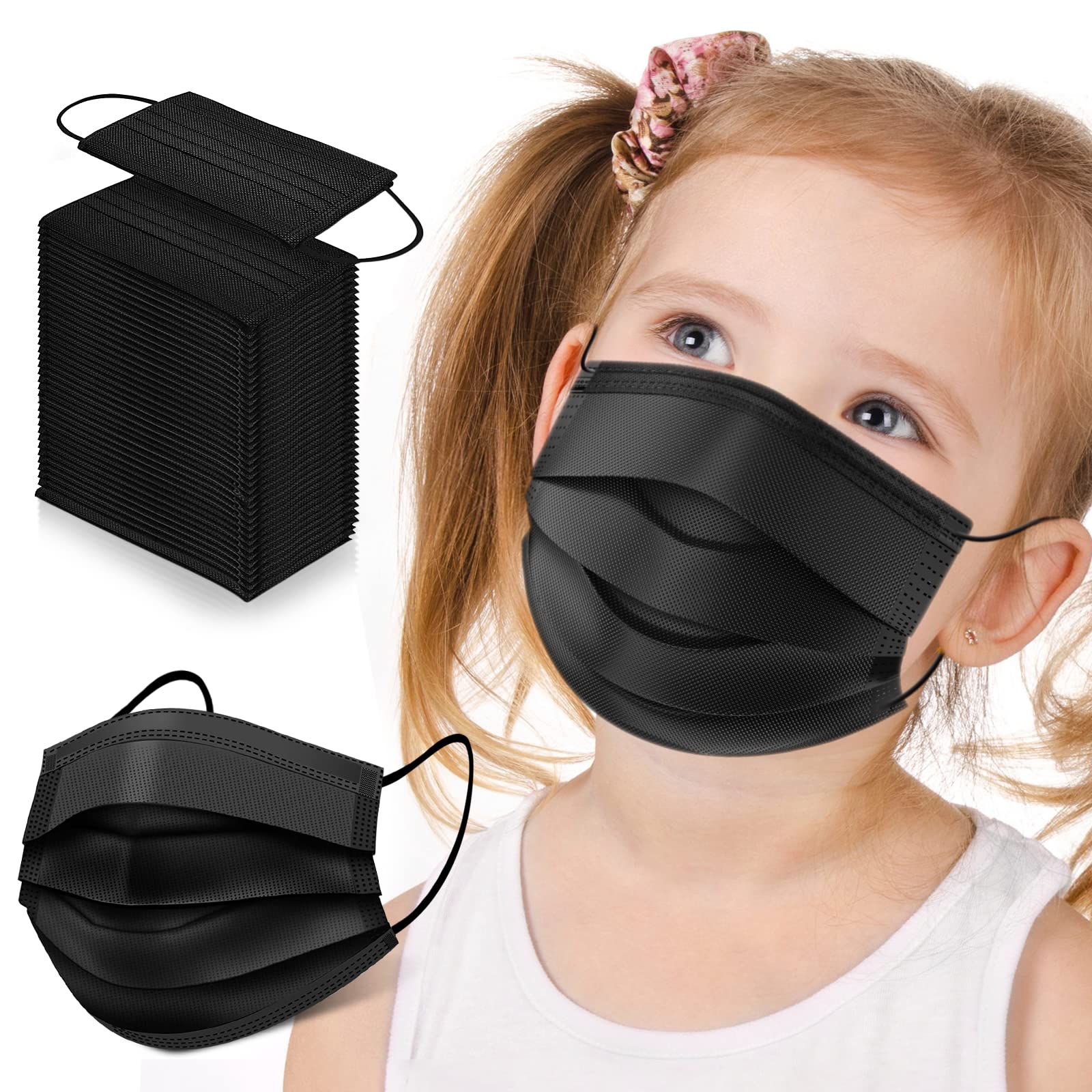 100Pcs Kids Disposable Face Masks for Boys & Girls - Soft Breathable 3-Layer Protection - Perfect for School, Travel & Daily Activities