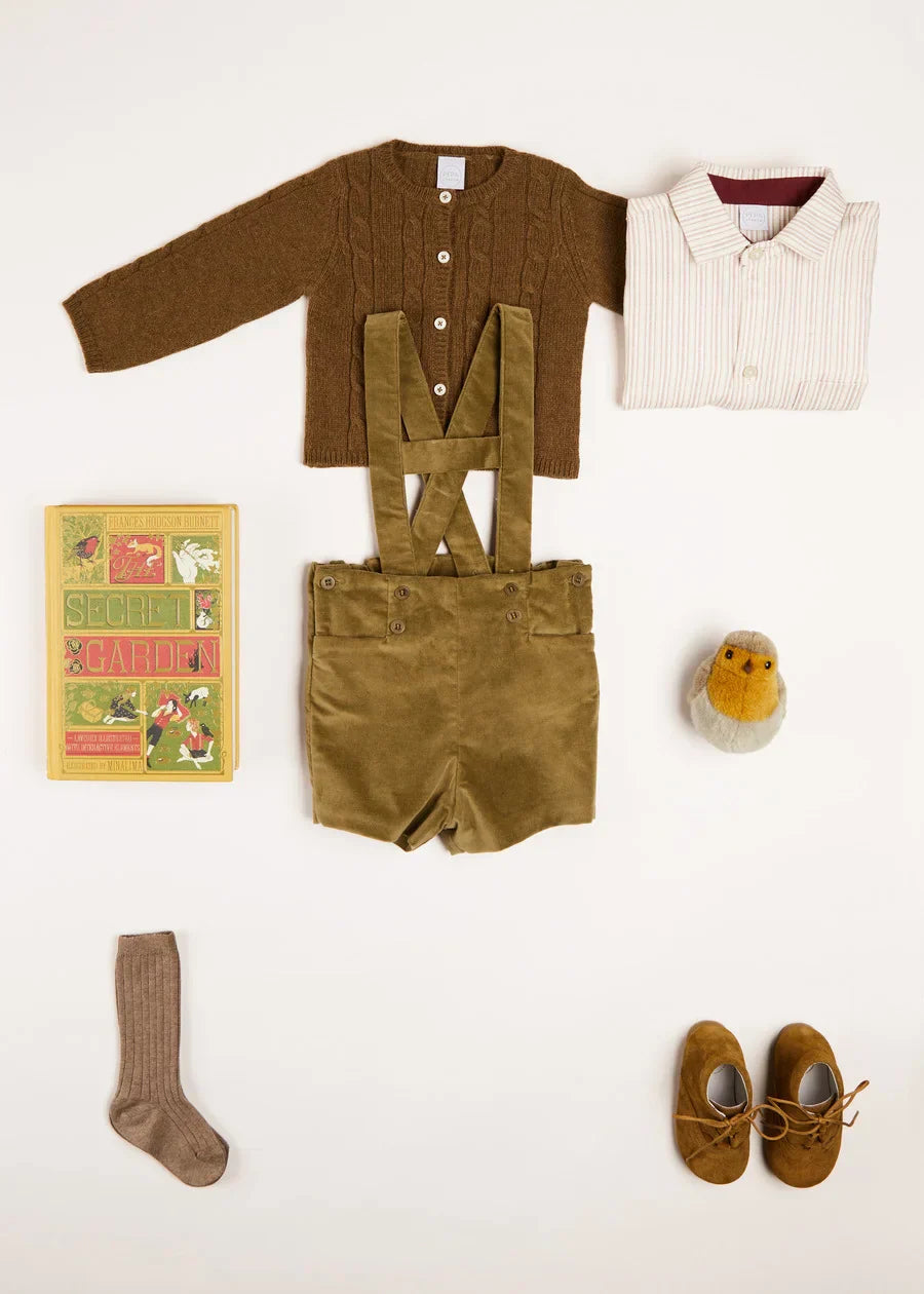 Brown Cable Knit Cardigan for Babies & Toddlers (6 Months to 3 Years) - Cozy Winter Wear for Playdates & Family Outings