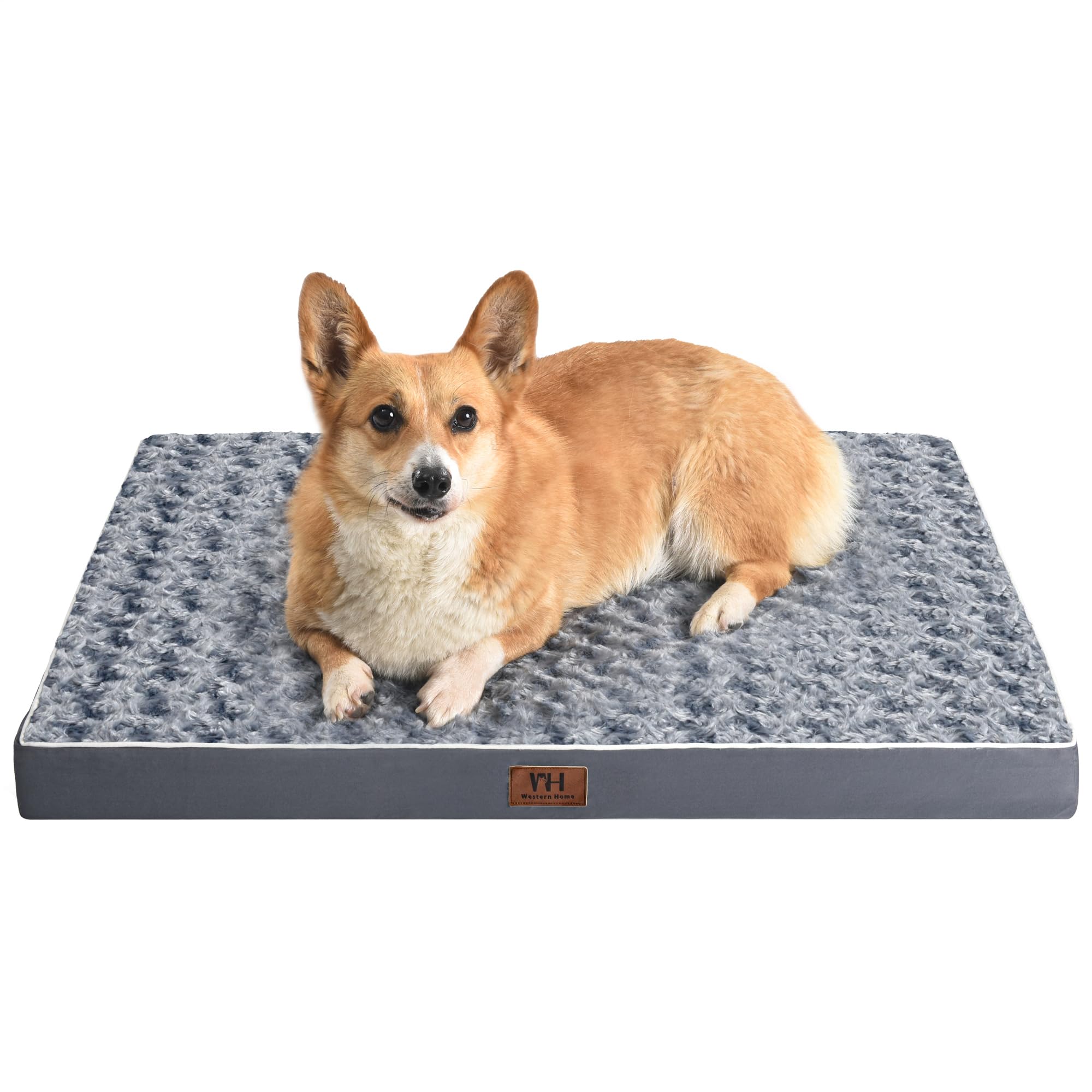 Orthopedic Dog Bed for Medium Dogs - Waterproof Pet Mattress with Removable Washable Cover, Thick Egg Crate Foam & Non-Slip Bottom - Perfect for Crates, Living Rooms & Bedrooms (Western Home WH)