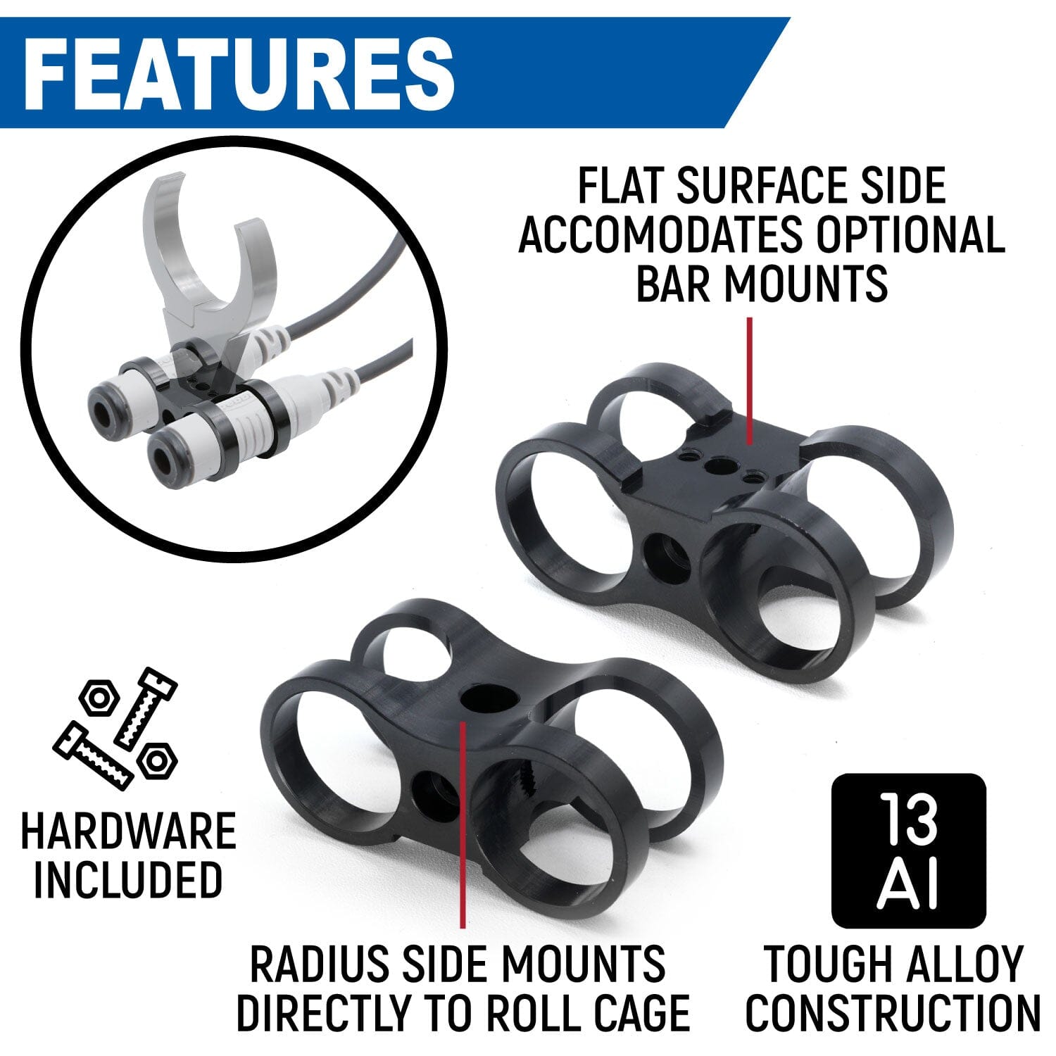 Dual Headset or Helmet Jack Bar Mount - Universal Bike & Motorcycle Accessory for Hands-Free Communication | Perfect for Cycling, Motorcycling & Outdoor Adventures