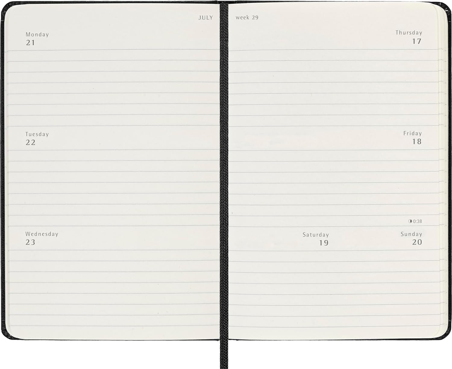 Moleskine 2025 Weekly Planner - 12 Month Horizontal Agenda with Hard Cover & Elastic Closure | 9x14 cm Pocket Size | Perfect for Work, School & Travel Organization | Black