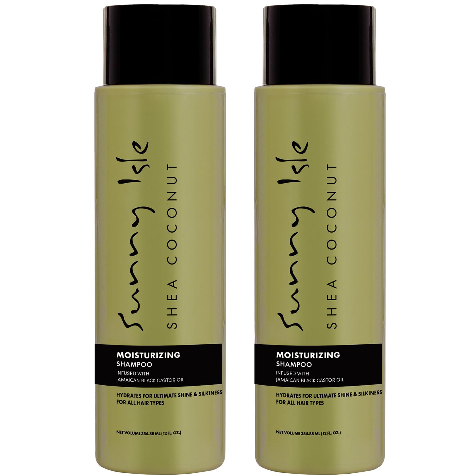 Sunny Isle Shea Coconut Moisturizing Shampoo & Conditioner Set 12oz | Jamaican Black Castor Oil for Curly Hair Care | Hydrating Formula for Dry Curls, Waves, Coils | Silicone, Paraben & Sulfate Free | Perfect for Daily Hair Hydration & Natural Curl Definition