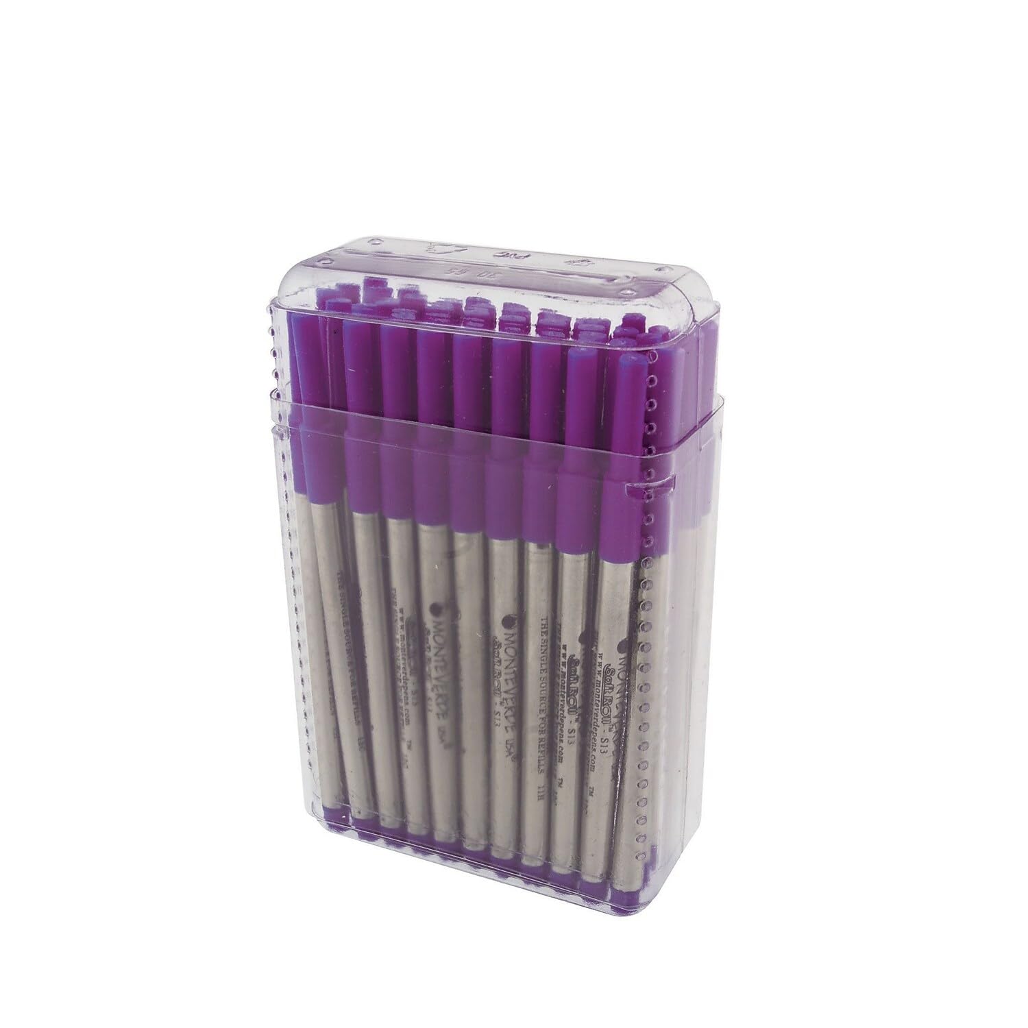 Monteverde S134PL Medium Purple Ballpoint Pen Refills - 50 Pack Compatible with Sheaffer Ballpoint Pens | Perfect for Office, School & Everyday Writing Needs