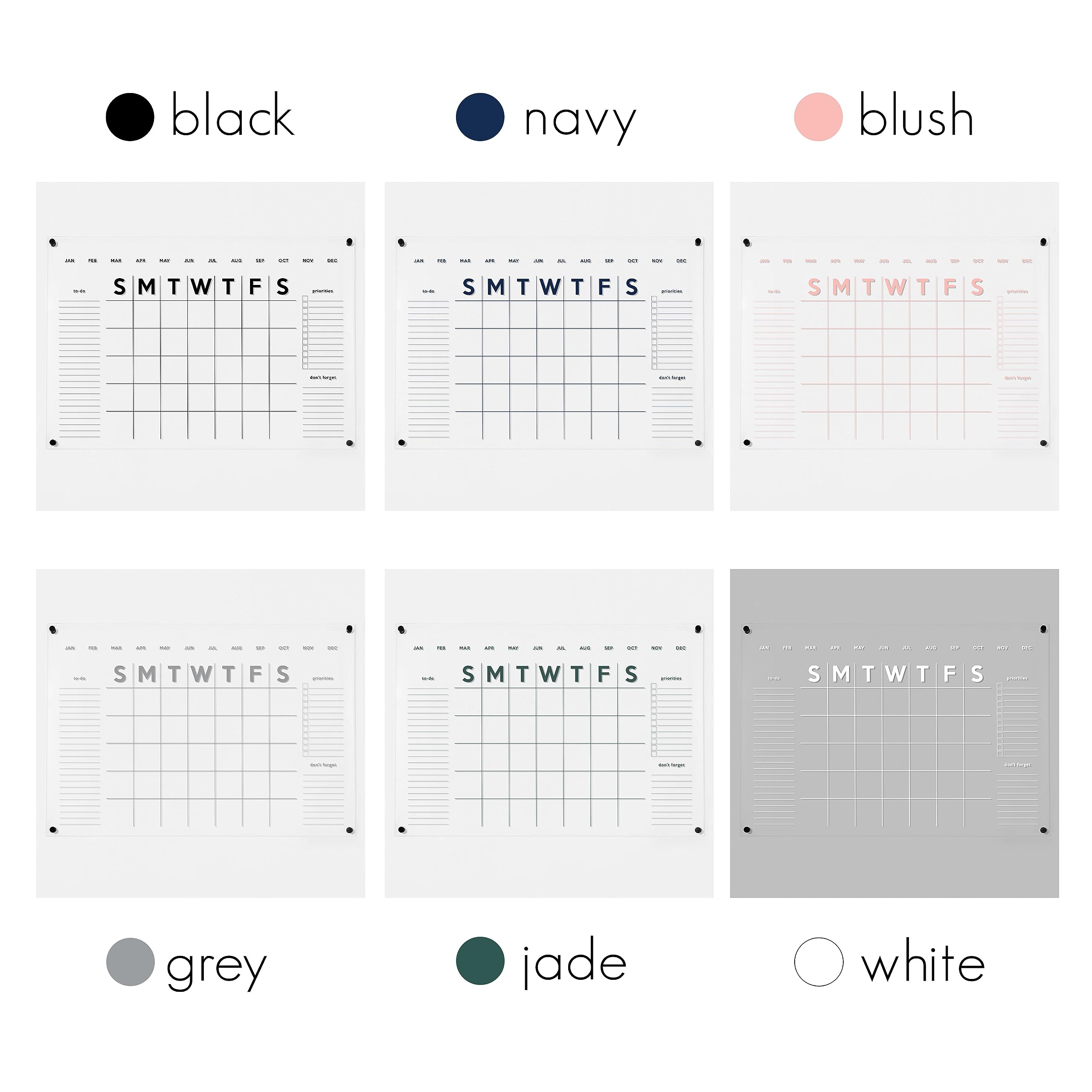 2023 Reusable Dry Erase Acrylic Wall Calendar - Minimalist Whiteboard Planner for Home, Office & School Organization (12