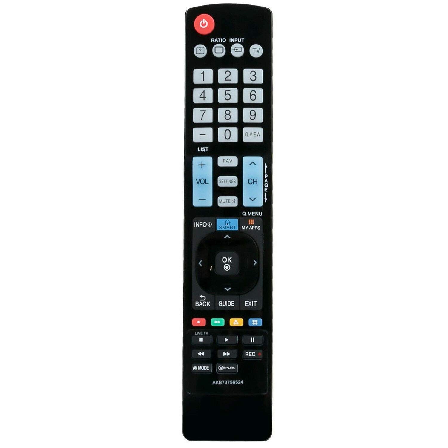 AKB72914212 Universal TV Remote Control Compatible with LG HDTV, LED, LCD & Smart TVs - Replacement for Living Room, Bedroom & Home Theater Use