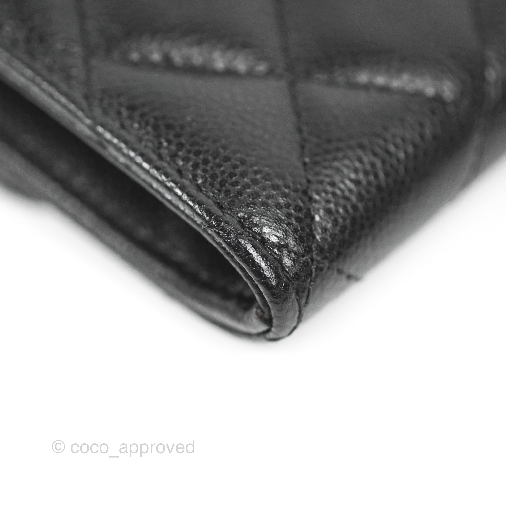 Chanel Classic Flap Coin Purse - Black Caviar Leather with Gold Hardware | Luxury Compact Wallet for Women | Perfect for Everyday Use & Special Occasions