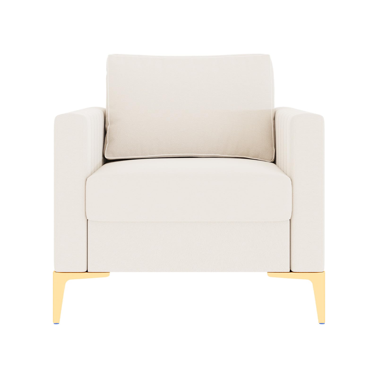 Avenco Modern Sofa & Armchair Set - Extra Deep Seat Accent Chairs, Ivory Upholstered Couch for Living Room, Apartment, Home Office | Perfect for Lounging, Entertaining & Small Space Decor