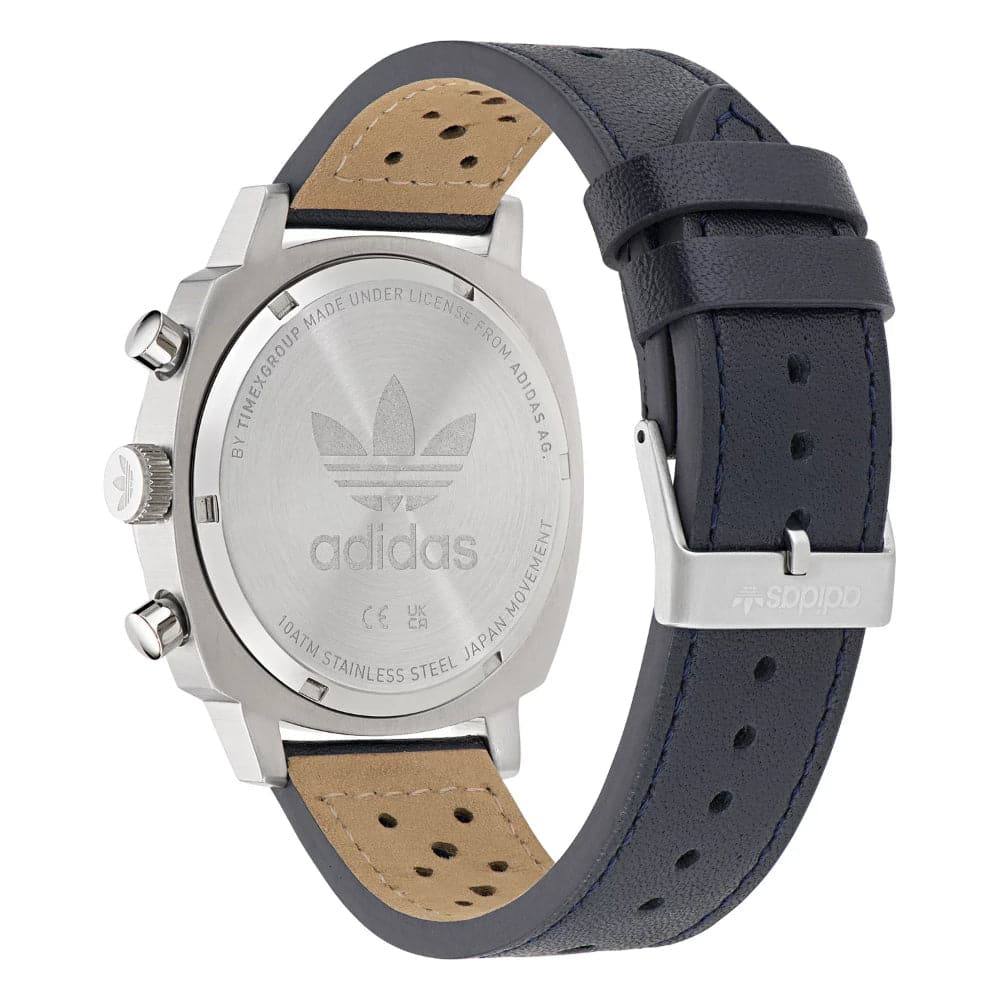 Adidas Originals Chronograph Blue Leather Strap Men's Watch AOFH23577 - Stylish Casual & Sporty Timepiece for Everyday Wear, Work & Outdoor Activities