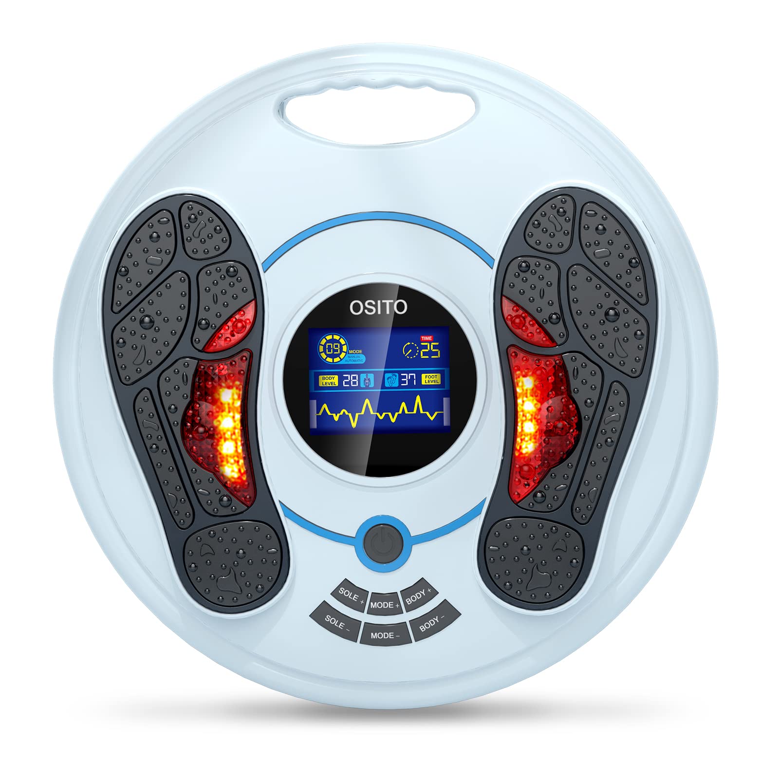 OSITO Foot Circulation Stimulator with EMS & TENS Technology - Electric Foot Massager for Improved Blood Flow, Pain Relief in Feet, Legs & Nerves - FSA/HSA Eligible - Perfect for Home Relaxation & Neuropathy Therapy