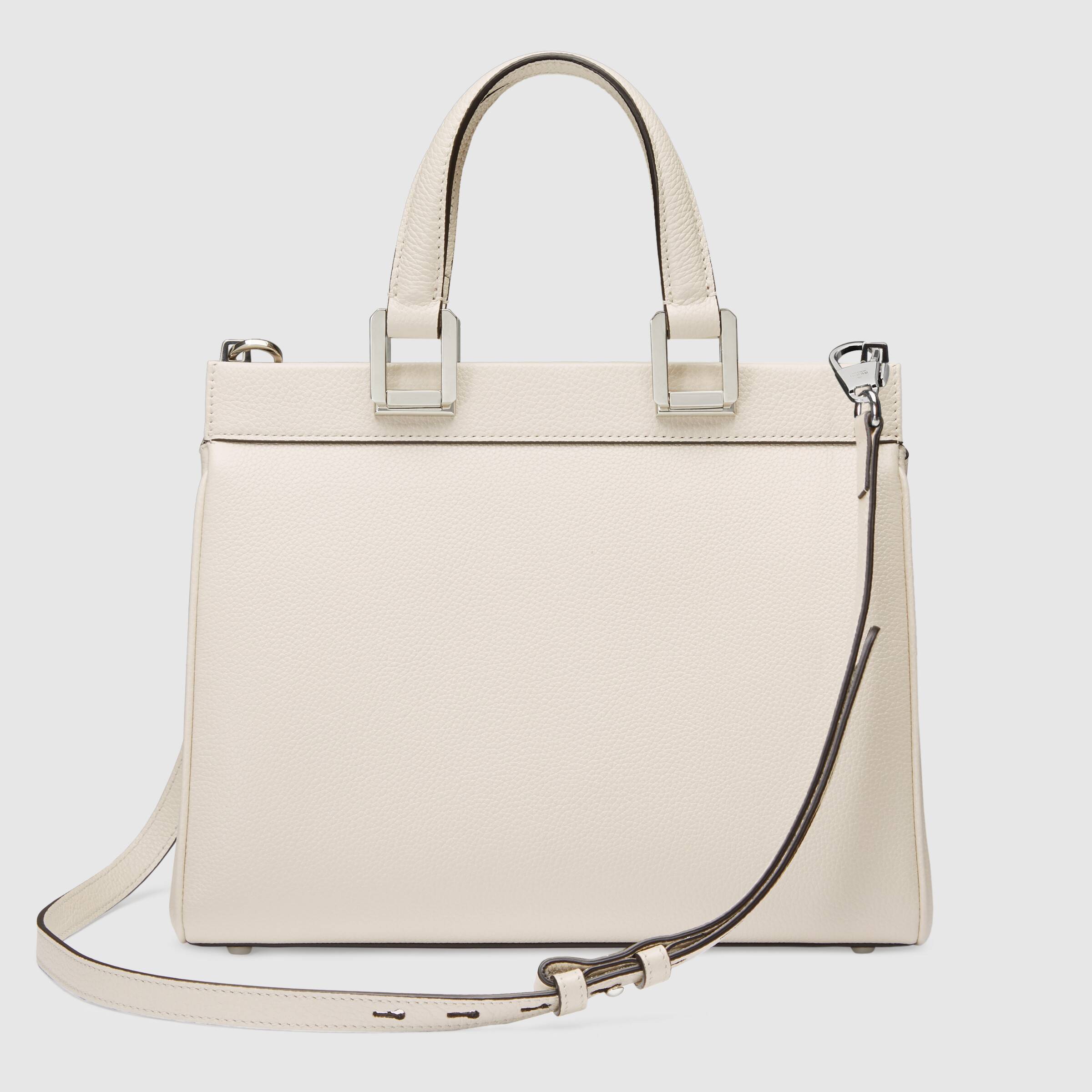 Gucci Zumi Small Top Handle Bag in White Grainy Leather - Perfect for Work, Parties & Everyday Elegance
