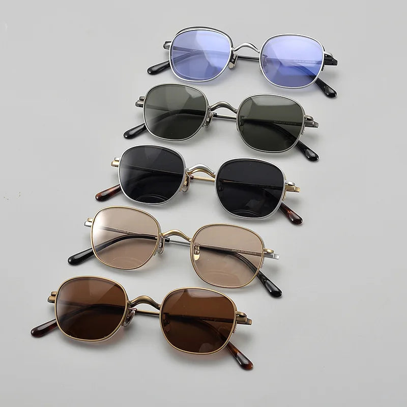 Stylish Black Semi-Rimless Oval Titanium Eyeglasses with Clip-On Sunglasses for Women - MK46 | Perfect for Outdoor Activities, Driving, and Fashion Accessories
