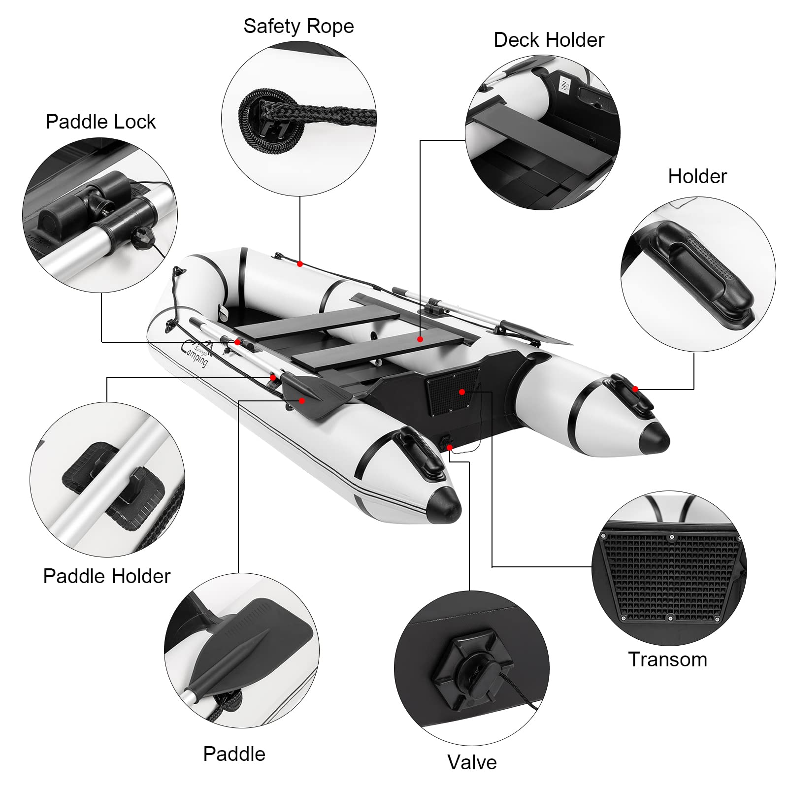 2 Person Inflatable Boat with Foot Pump & Paddle - Portable Fishing Raft Kayak for Adults | US Stock | Perfect for Lakes, Rivers & Coastal Fishing Trips