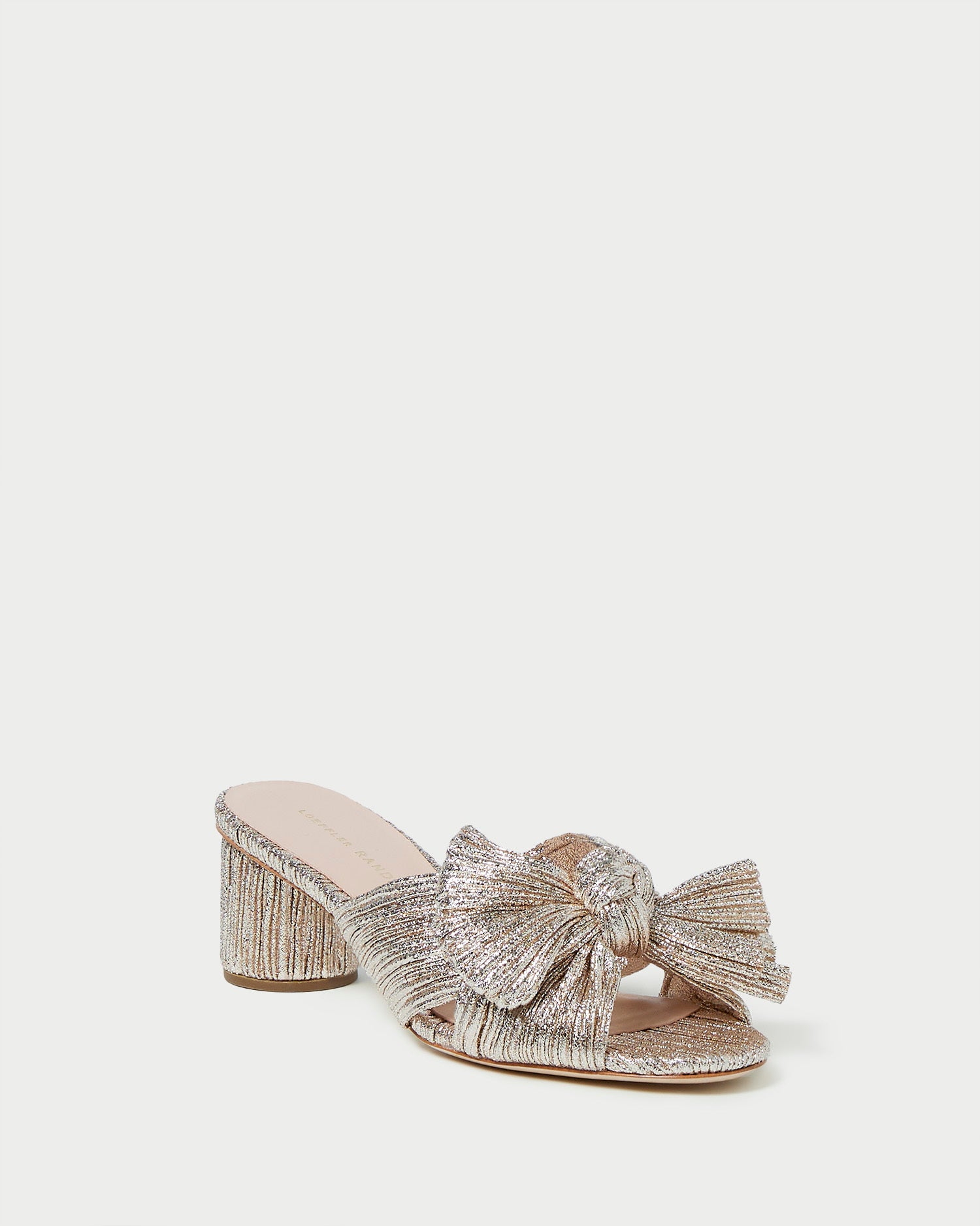 Emilia Champagne Pleated Bow Heel - Elegant Women's Dress Shoes for Weddings, Parties & Special Occasions