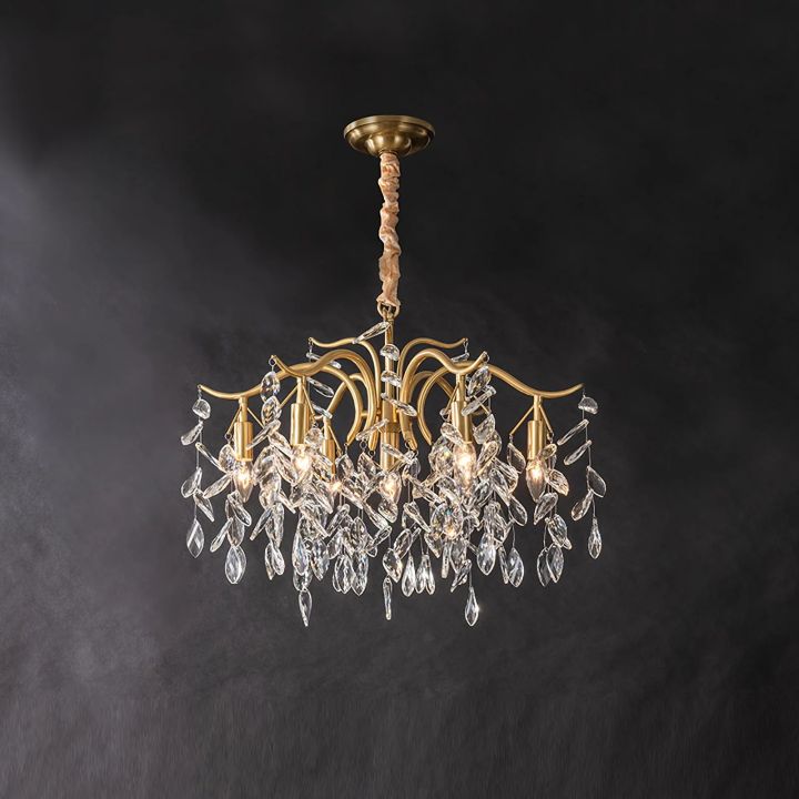 Dorale Modern Chandelier - Elegant Crystal Ceiling Light Fixture for Dining Room, Living Room & Bedroom | Energy Efficient LED Lighting | Perfect for Home Decor & Interior Design