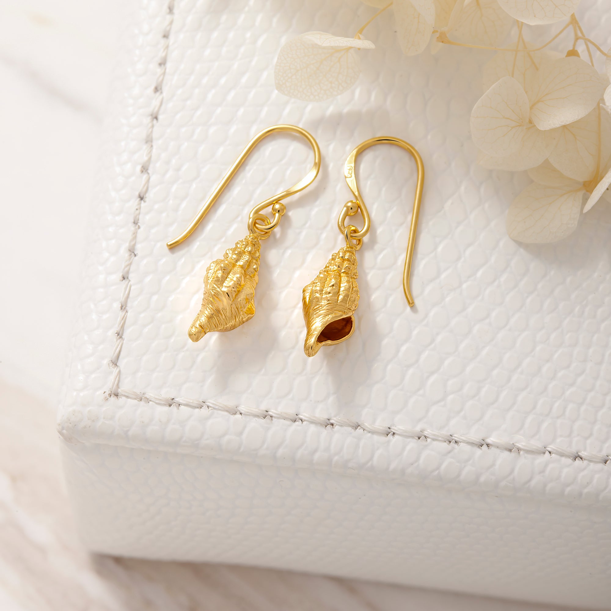 Spiral Shell Earrings for Women - 14K Gold Plated Boho Beach Jewelry - Perfect for Summer Vacations, Weddings & Casual Outfits