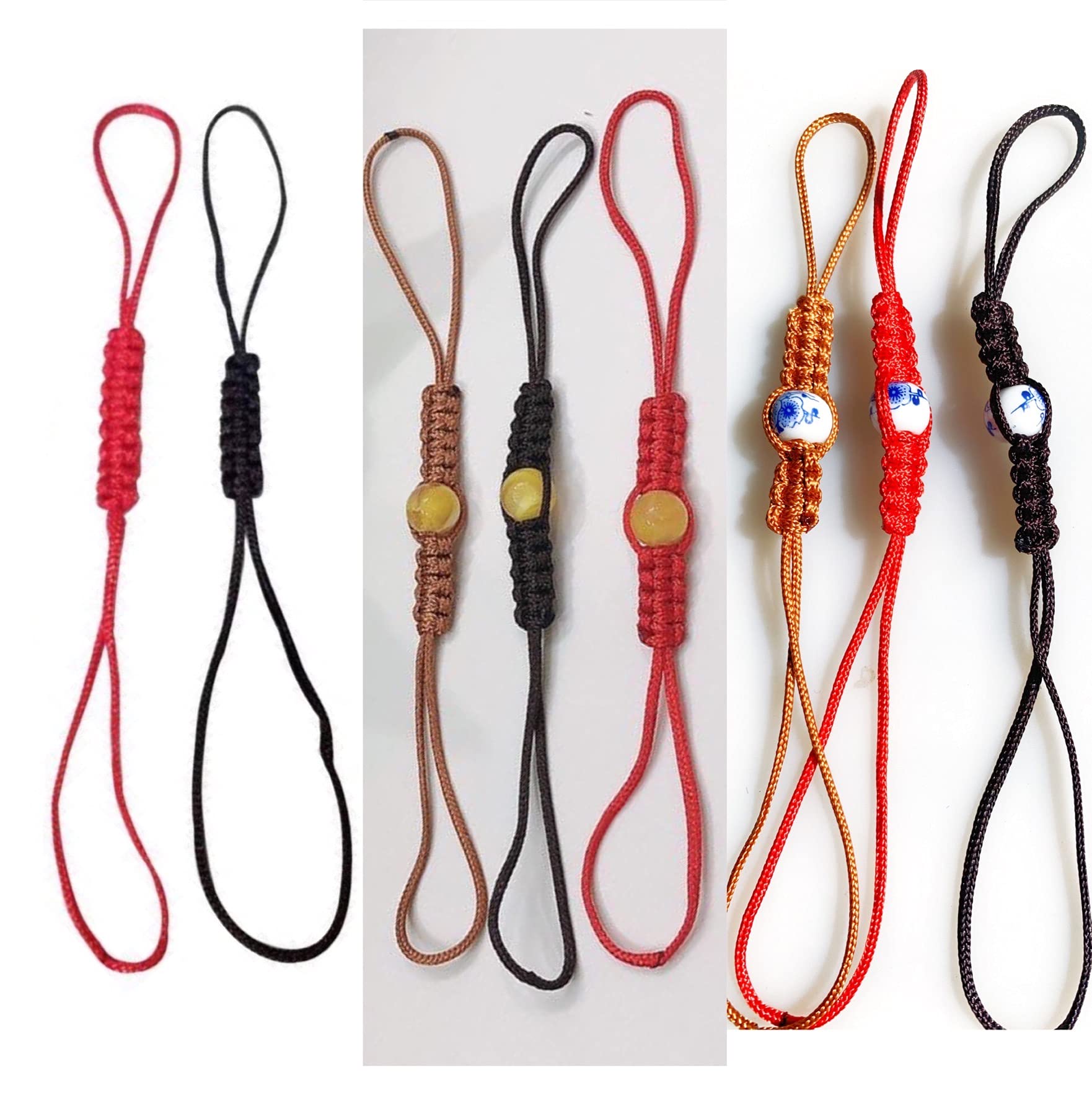 8-Piece Hand-Woven Teapot Rope Set - Traditional Kung Fu Tea Ceremony Accessory with Porcelain Beads for Ceramic Teapots & Cups - Perfect for Chinese Tea Brewing, Home Decor and Gift Giving