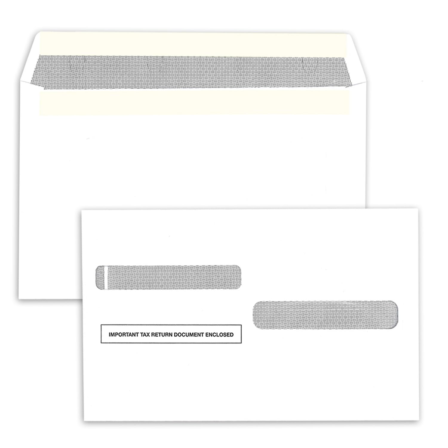 500 W-2 Form Envelopes - 4-Up Compatible, Self-Sealing Security Envelopes for Tax Documents | Perfect for Payroll, Accounting & Business Mailing Needs