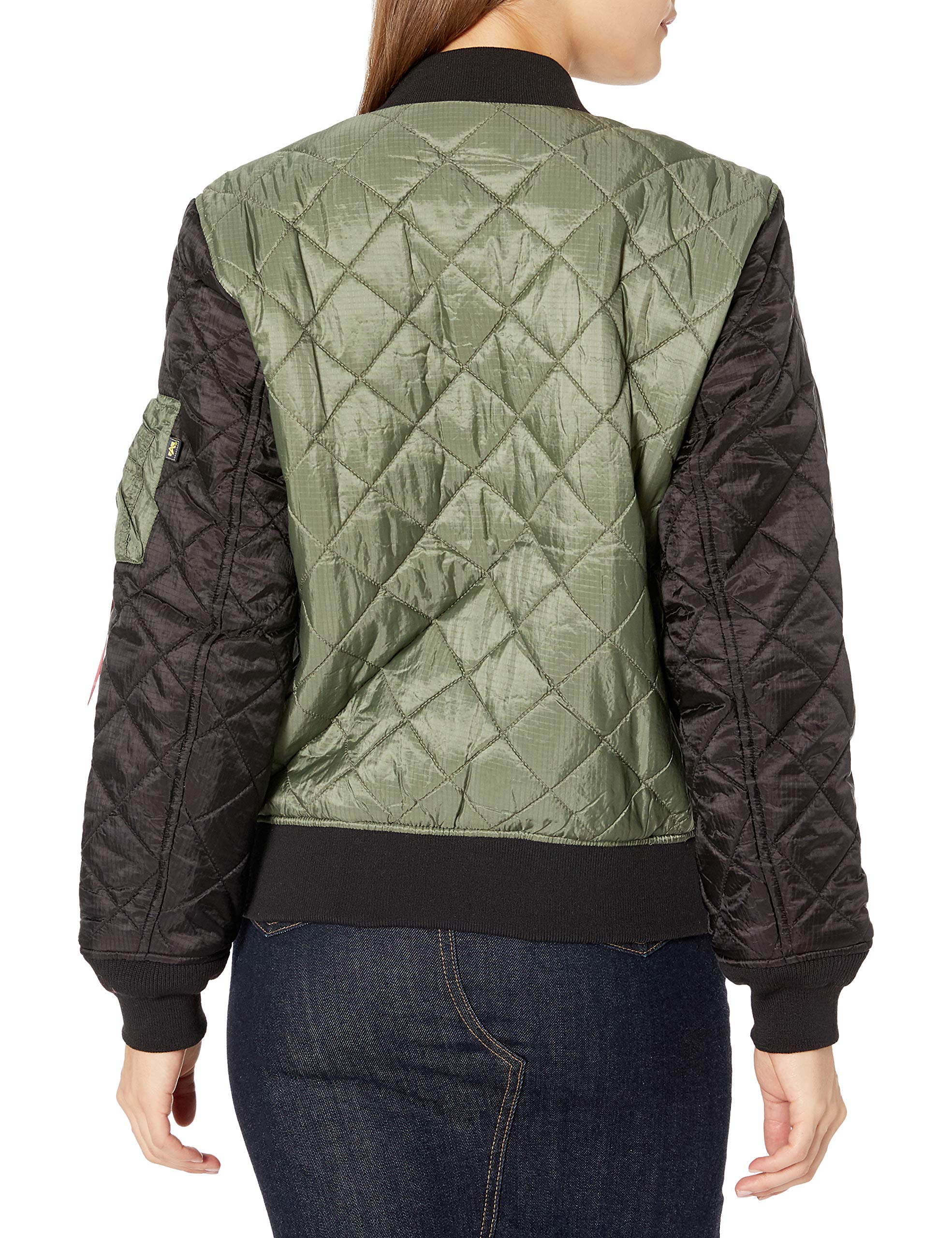 Alpha Industries Women's MA-1 Diamond Bomber Jacket - Lightweight Water-Resistant Flight Jacket for Women | Perfect for Casual Wear, Travel & Outdoor Adventures