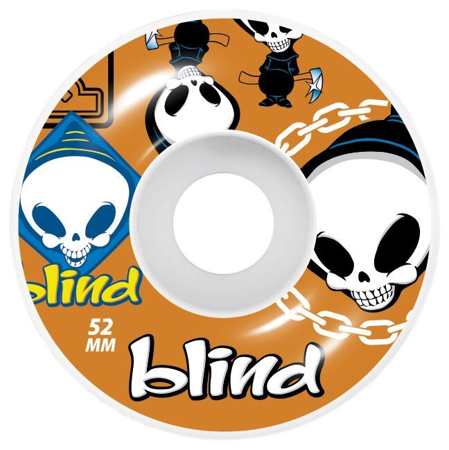 52mm Orange Blind Random Wheels - 4 Pack Set for Skateboards, Longboards & Scooters - High-Performance Wheels for Smooth Rides