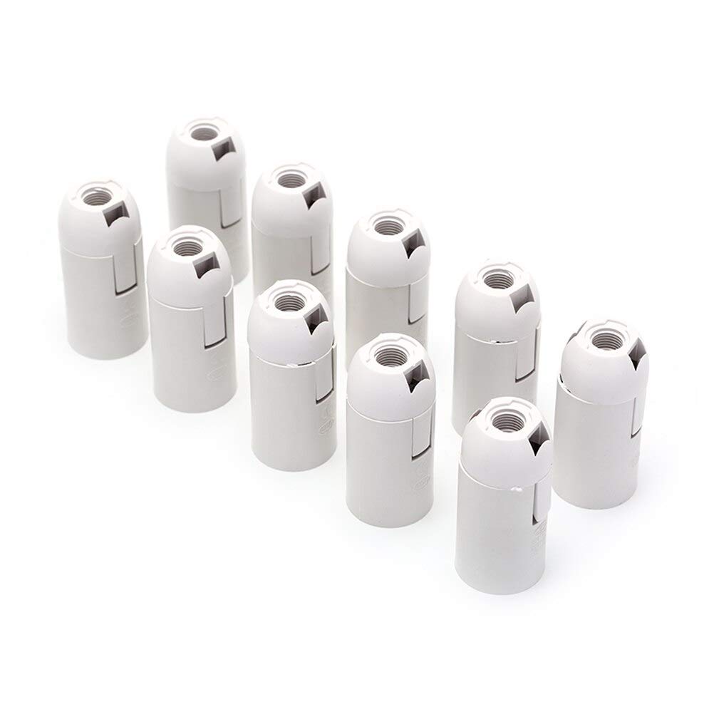 10pcs LED Lamp Bulb Base Conversion Holder Socket Adapter - White Color for Home, Office & DIY Lighting Projects