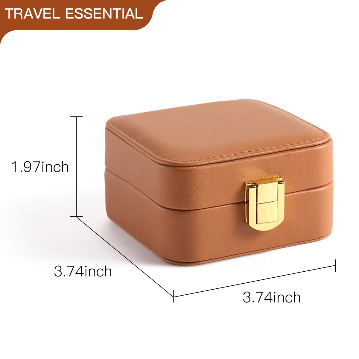 Omnpak Leather Plush Velvet Jewelry Box Organizer - Portable Travel Jewelry Case with Mirror for Women | Elegant Small Jewelry Storage Box for Earrings, Rings & Necklaces | Perfect for Travel, Home & Gift Giving