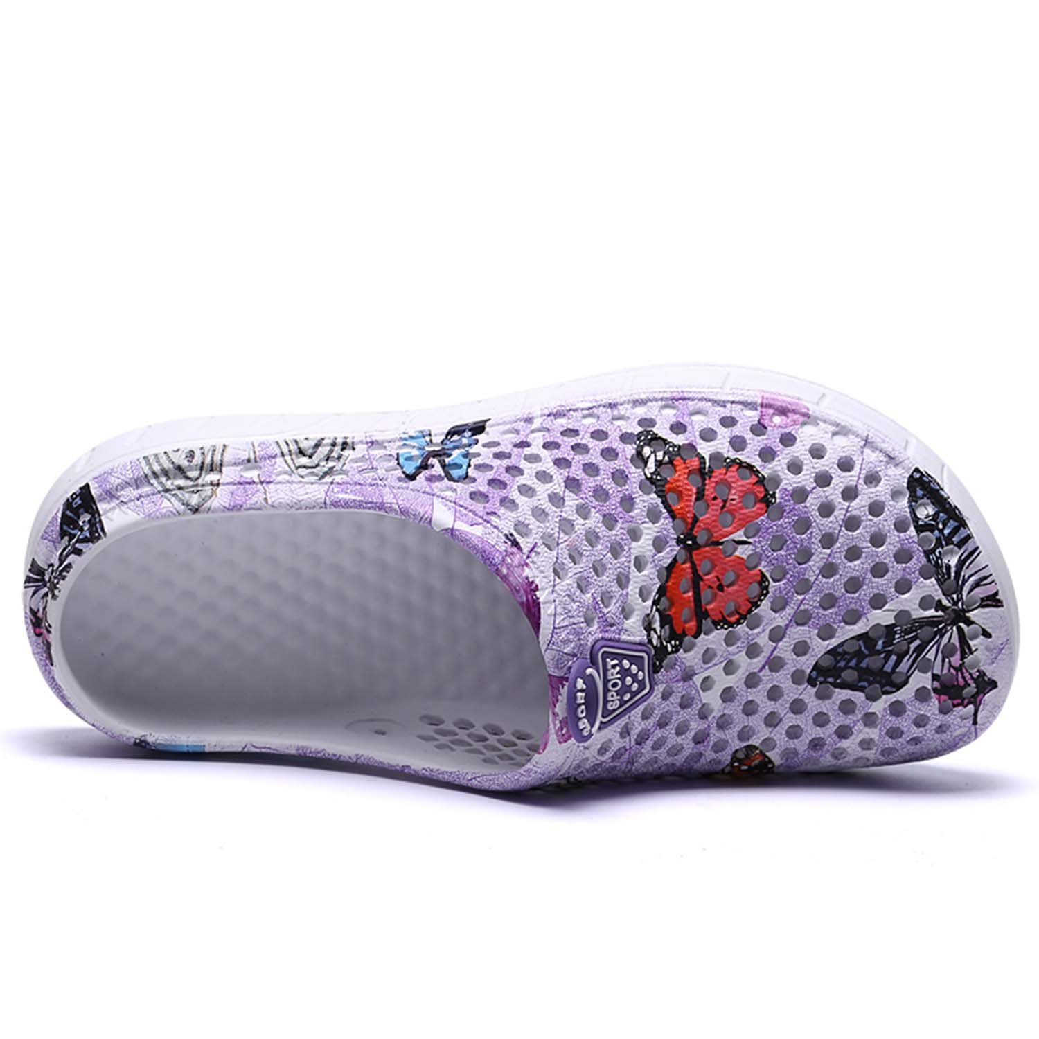 Women's Garden Clogs - Lightweight Breathable Mesh Quick-Drying Sandals | Slip-Resistant Water Shoes for Beach, Pool & Outdoor Activities (Purple, Size 39)