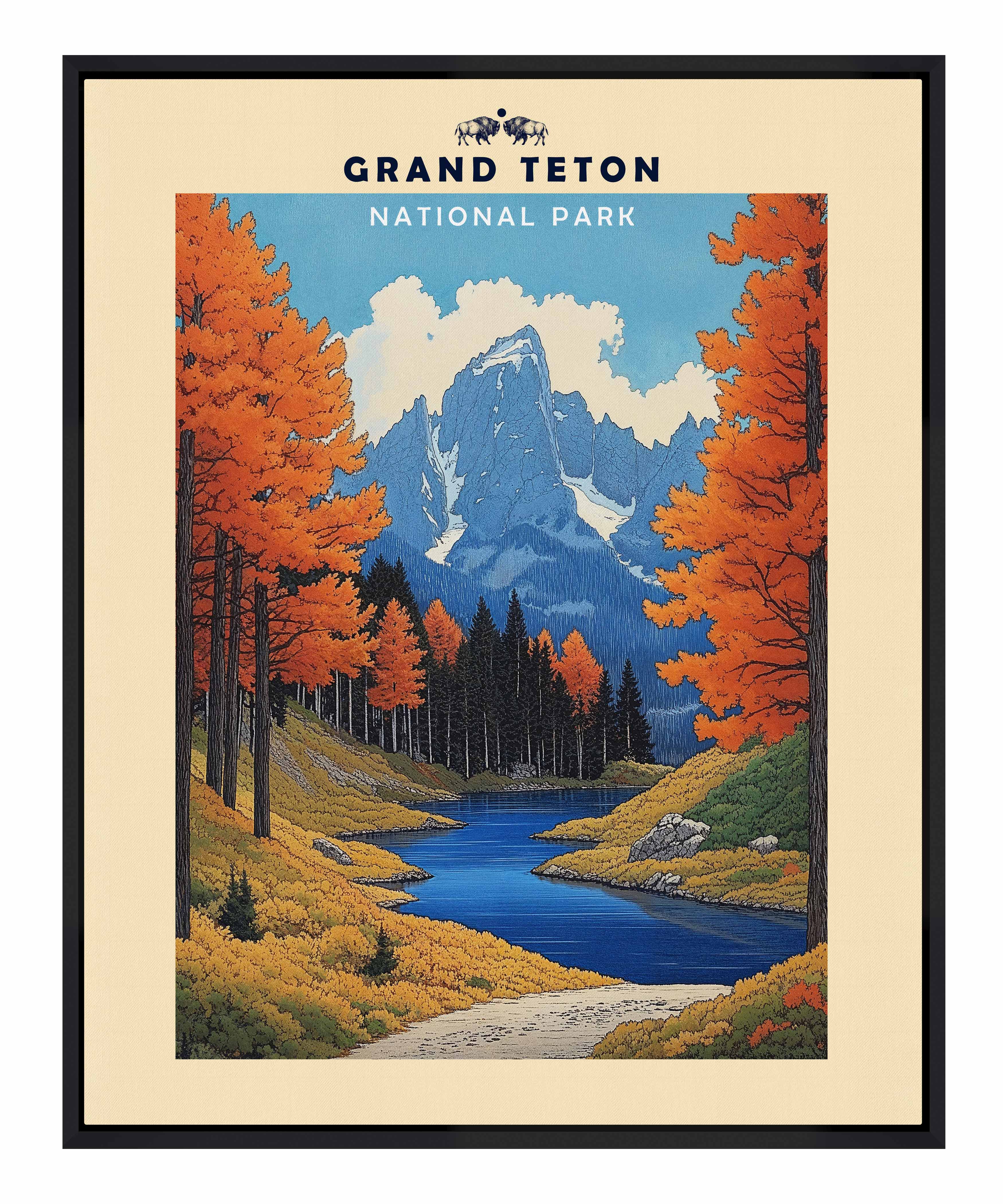 Grand Teton National Park Landscape Gallery Wrapped Canvas Wall Art - Perfect for Living Room, Bedroom & Office Decor