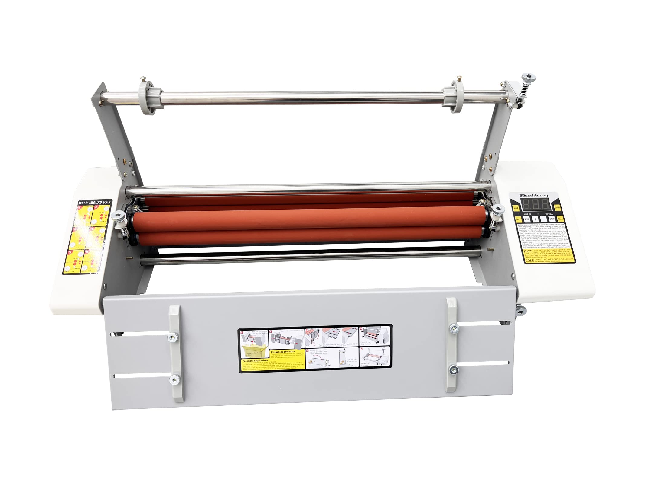 TECHTONGDA 110V Thermal Cold Roll Laminator Machine - Dual Side & Single Side Laminating with 4 Rollers & Digital Display - A2 Paper Size (17.3
