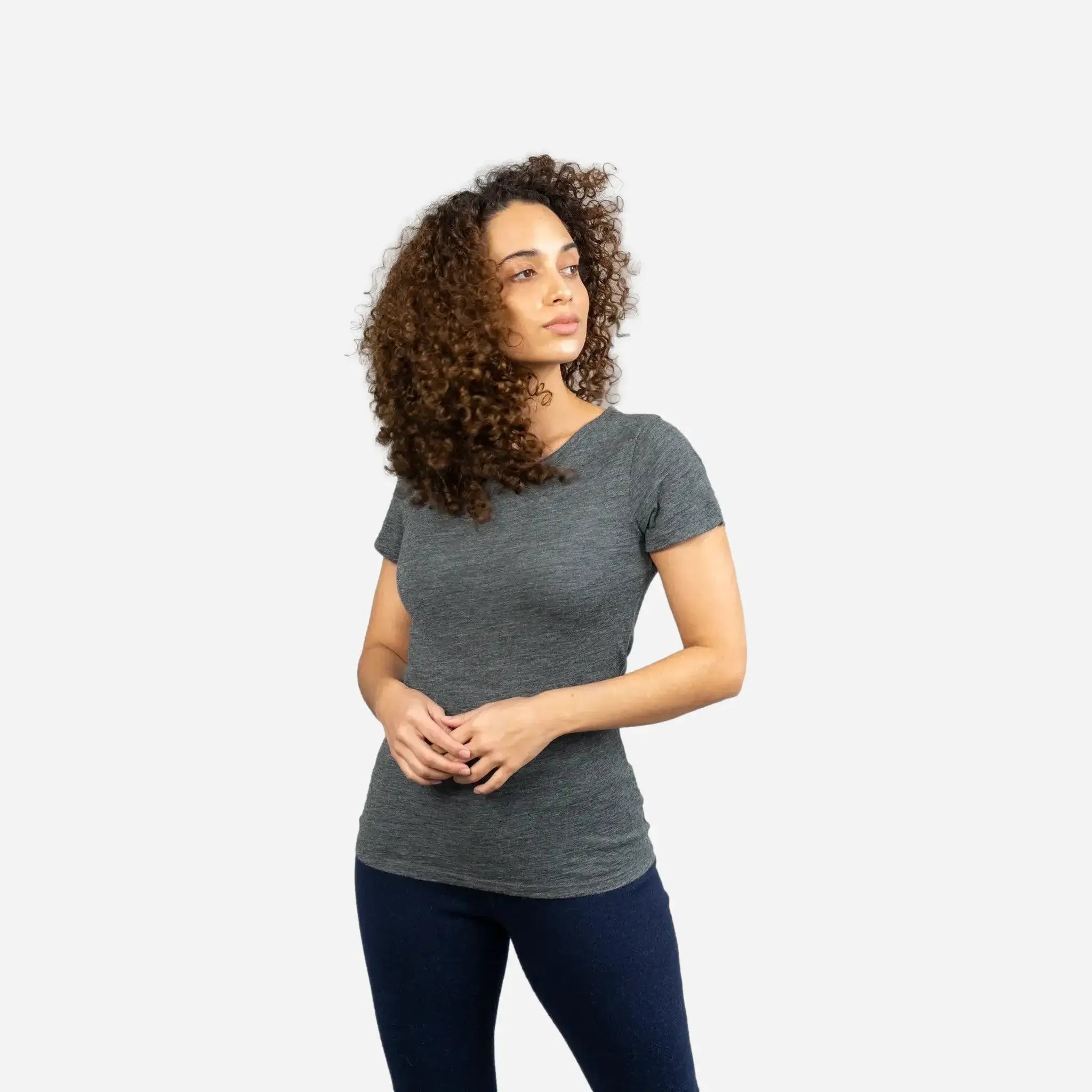 Ultralight Women's Alpaca Wool T-Shirt - 160 GSM Soft Crew Neck Tee for Travel, Hiking & Everyday Comfort