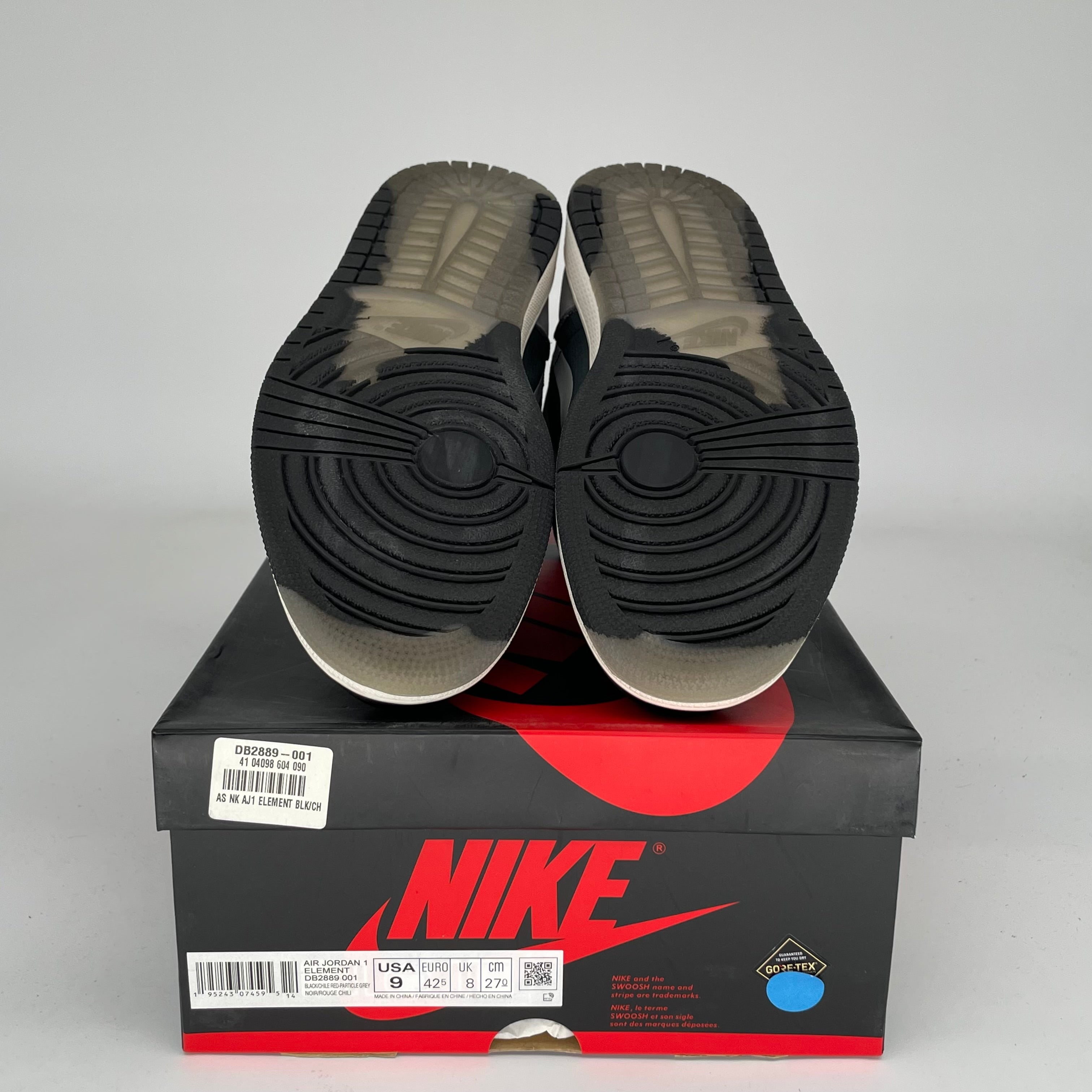 AIR JORDAN 1 GORE-TEX Black Particle Grey Men's Sneakers - Waterproof High-Top Basketball Shoes Size 9 (DB2889-001) for Winter Sports & Urban Streetwear Fashion