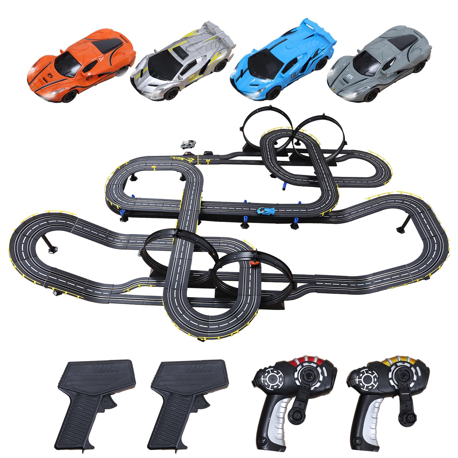 Electric Slot Car Race Track Set for Kids - High-Speed Racing Toy for Boys & Girls Ages 5-10 - Perfect Birthday Gift for Kids - Indoor Racing Fun for Family Game Nights & Playroom Activities (Black)
