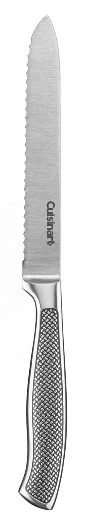 Cuisinart C77SS-5SUT 5-Inch Stainless Steel Serrated Utility Knife - Graphix Collection - Perfect for Slicing Bread, Fruits & Kitchen Prep
