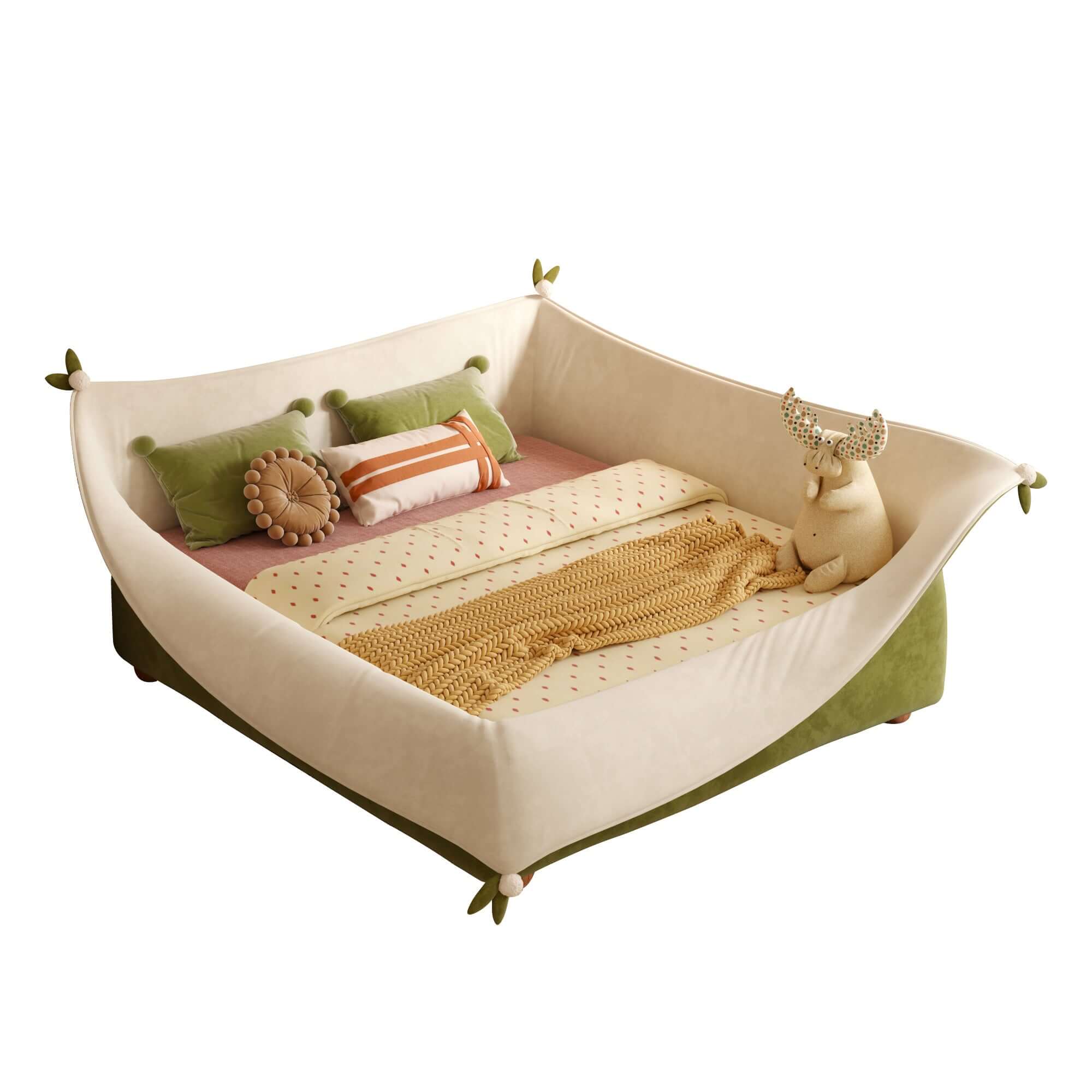 Magic Pocket Kids Bed with Guardrail - Safe & Comfortable Toddler Bed for Boys & Girls - Perfect for Nursery, Daycare & Kids' Bedrooms