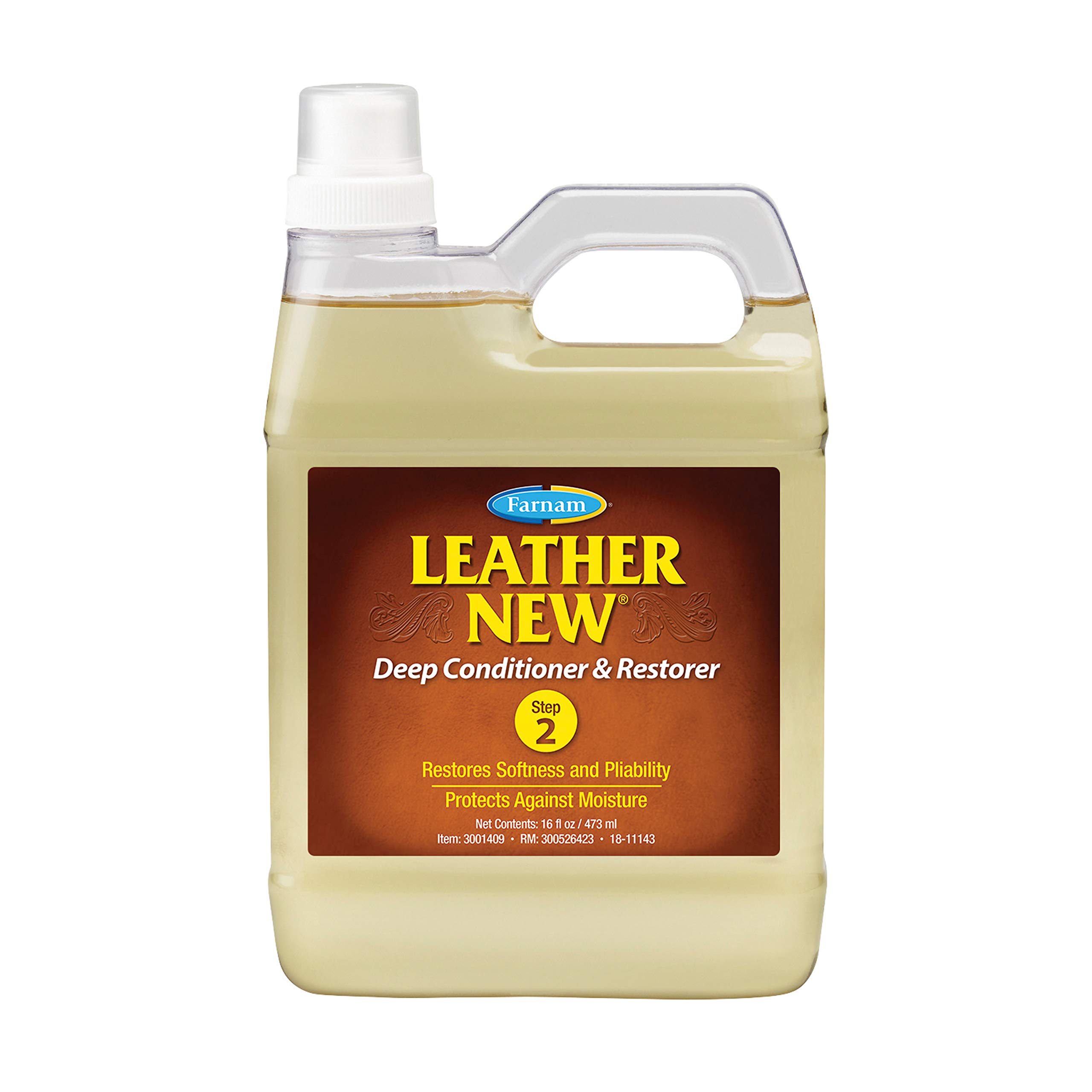 Farnam Leather Deep-Cleaning Conditioner & Restorer for Saddles, Boots, Bags - 16 oz Leather Care for Equestrian Gear, Furniture & Vintage Items