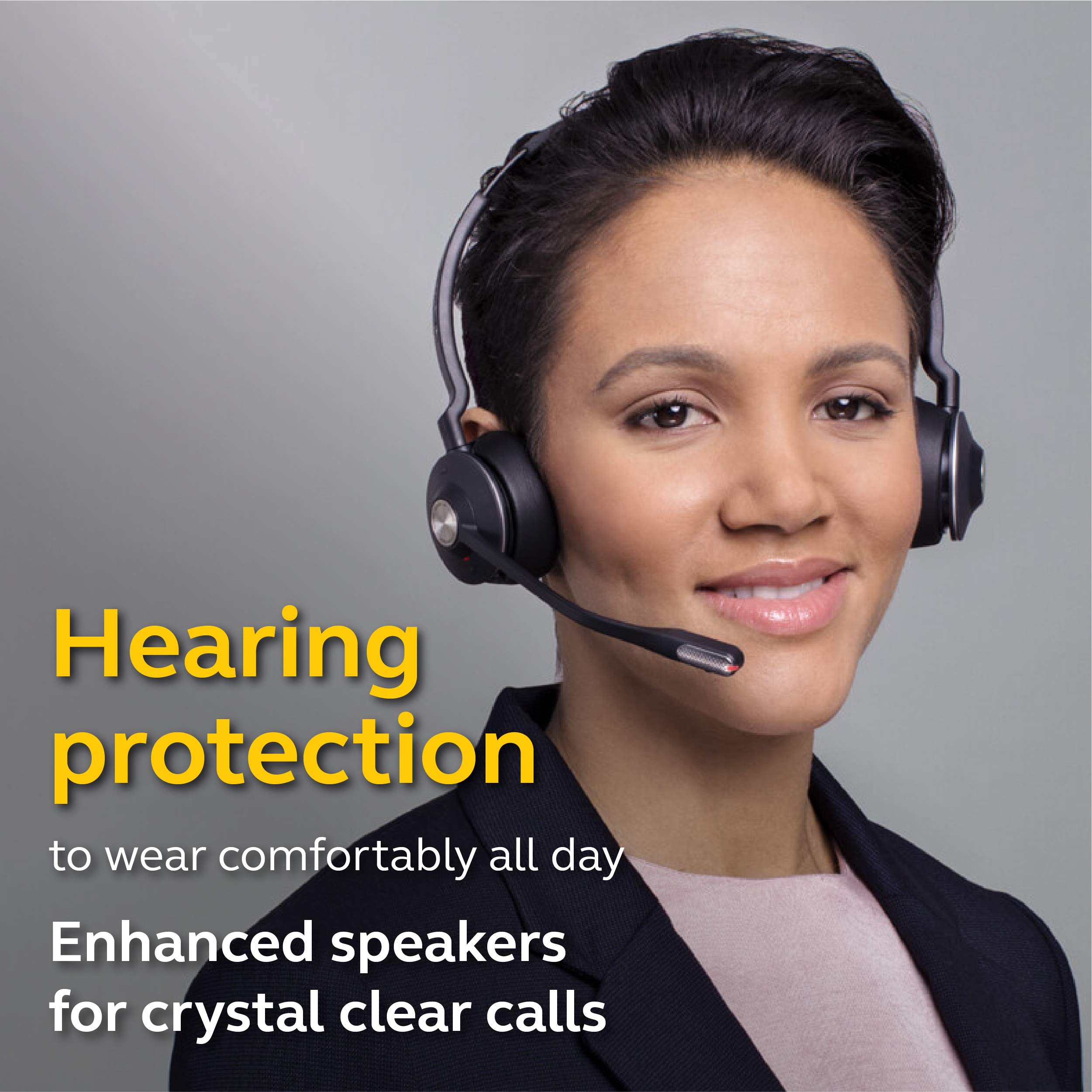 Jabra Engage 65 Wireless Stereo Headset with Noise-Cancelling Mic - Industry-Leading Wireless Performance, All-Day Battery Life for Call Centers & Remote Work - Perfect for Office, Customer Service & Home Business Use