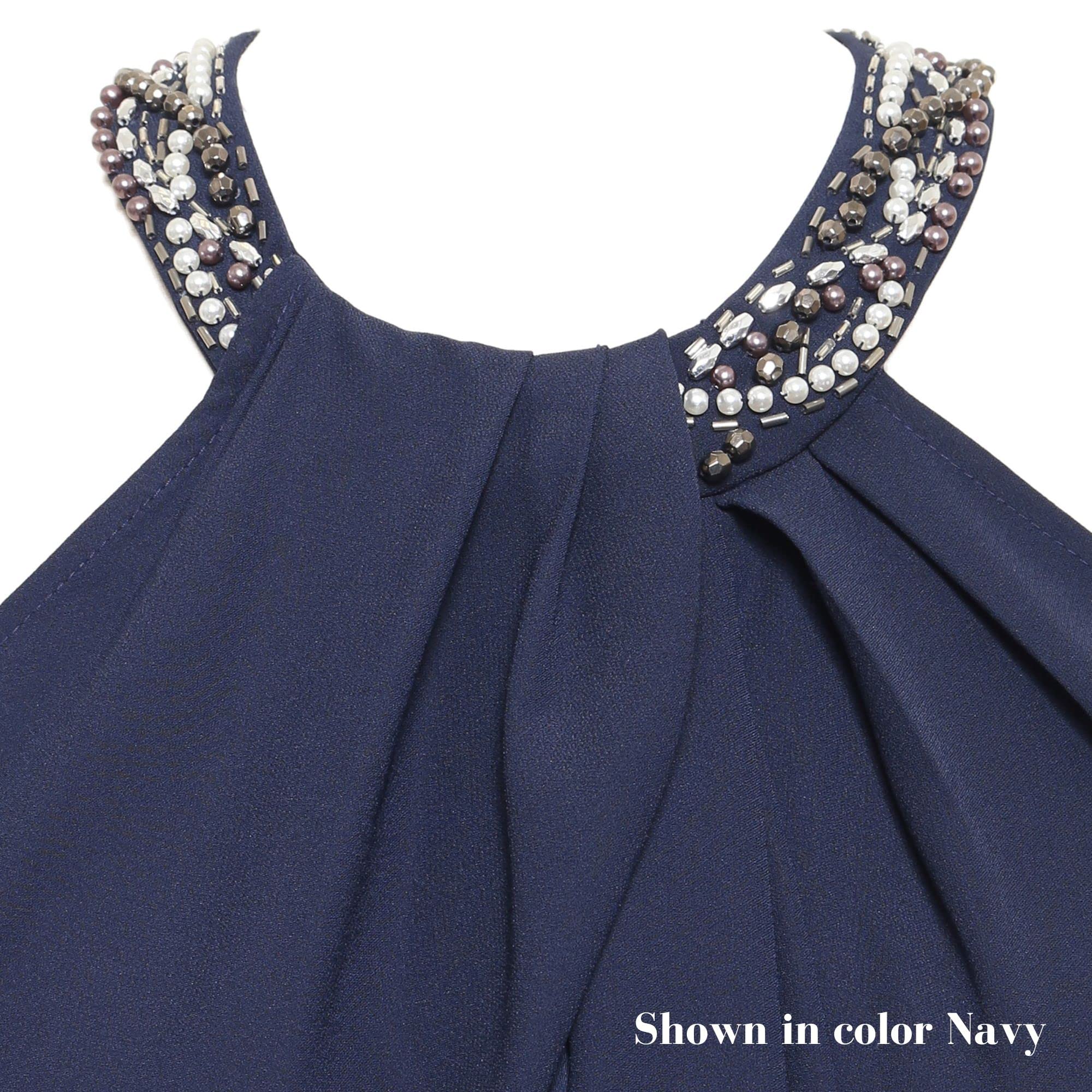 S.L. Fashions Women's Plus Size Jewel Neck Hi-Low Halter Dress - Flattering Casual & Party Wear for Curvy Women - Perfect for Weddings, Date Nights & Special Occasions