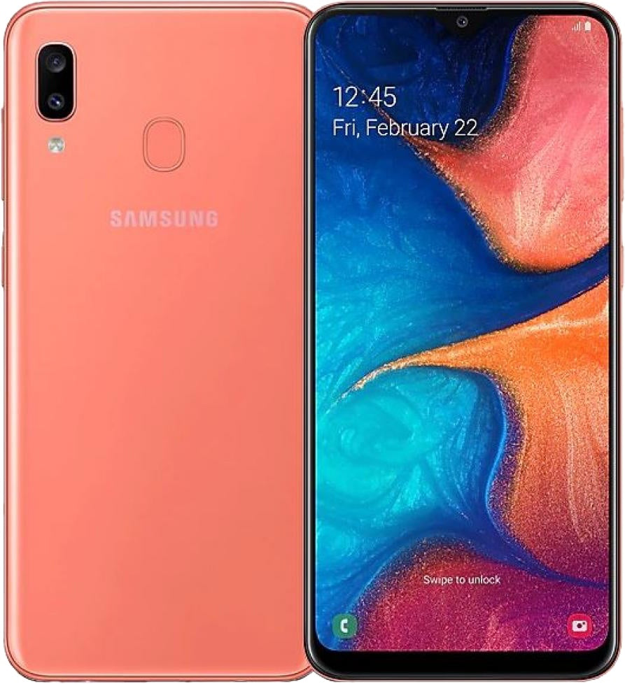Samsung Galaxy A20 32GB Smartphone - Sprint Compatible, Orange Color - Perfect for Streaming & Gaming on the Go