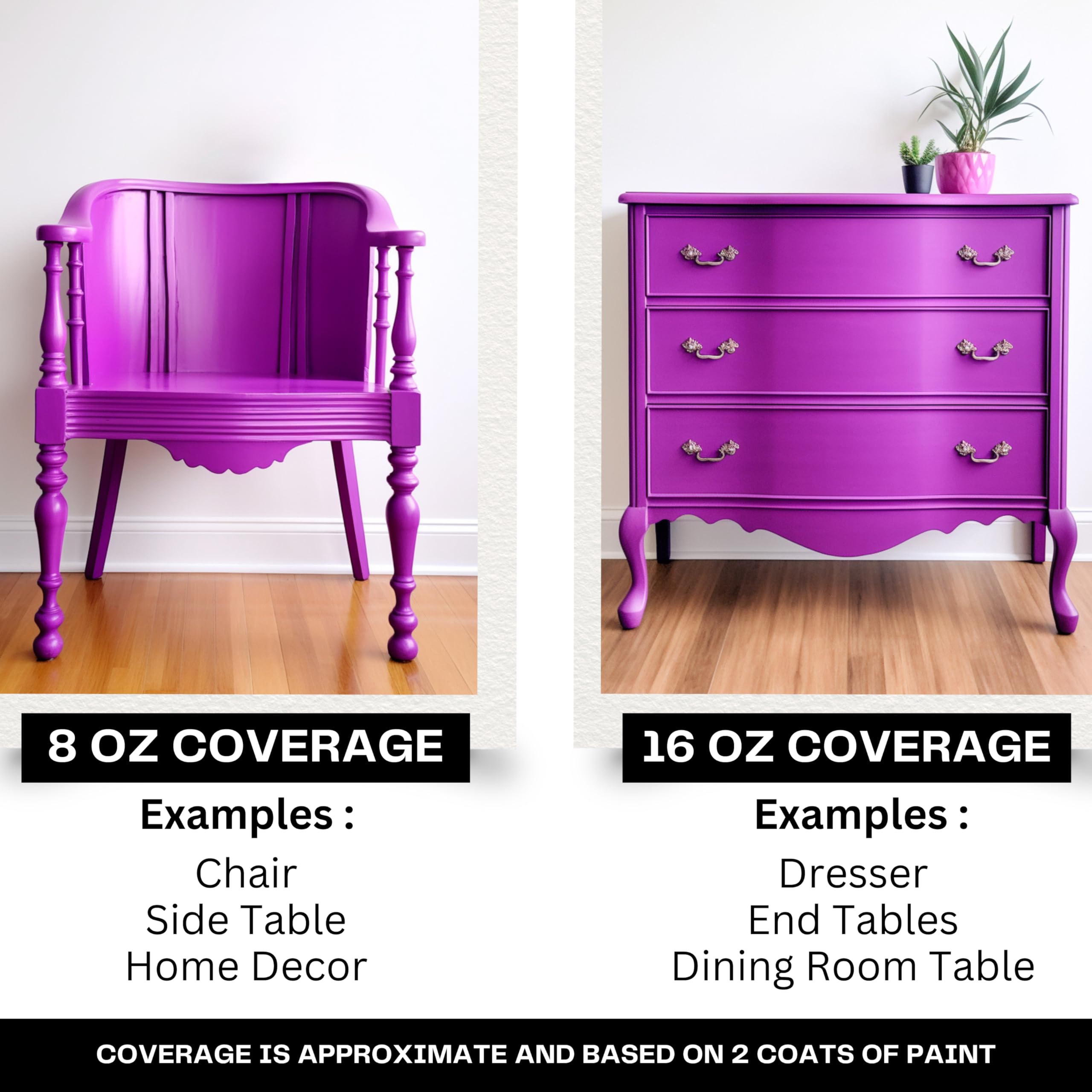 Premium Matte Neon Purple Chalk & Clay Paint - 16oz for Furniture, Wood, DIY Projects & Home Décor | Non-Toxic Artist & Crafter Paint | Perfect for Upcycling, Crafting & Creative Wall Art