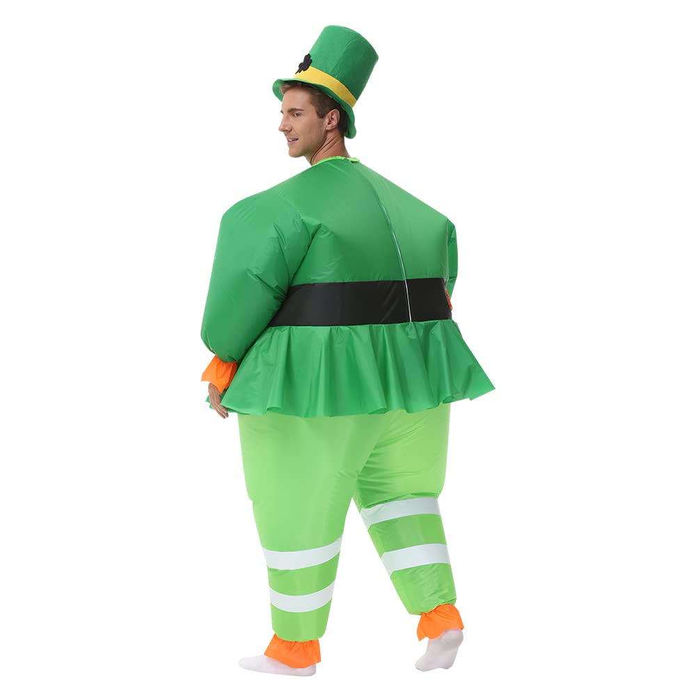 St. Patrick's Day Inflatable Costume for Adults - Green Clover Lucky Outfit for Men & Women | Fun Party, Halloween, and Festival Celebration